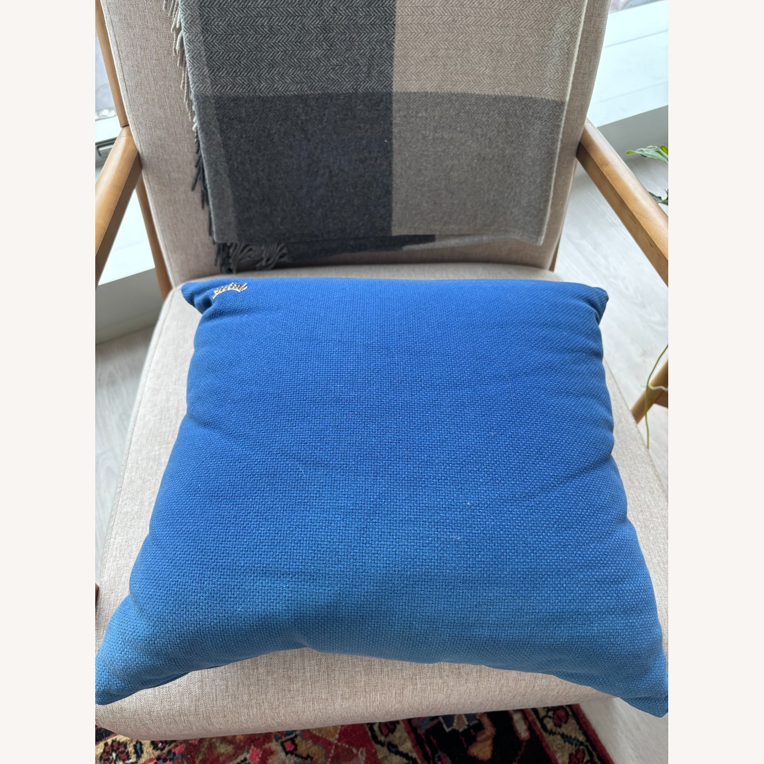 Anthropologie Beaded Wink Evil Eye Pillow - image-3