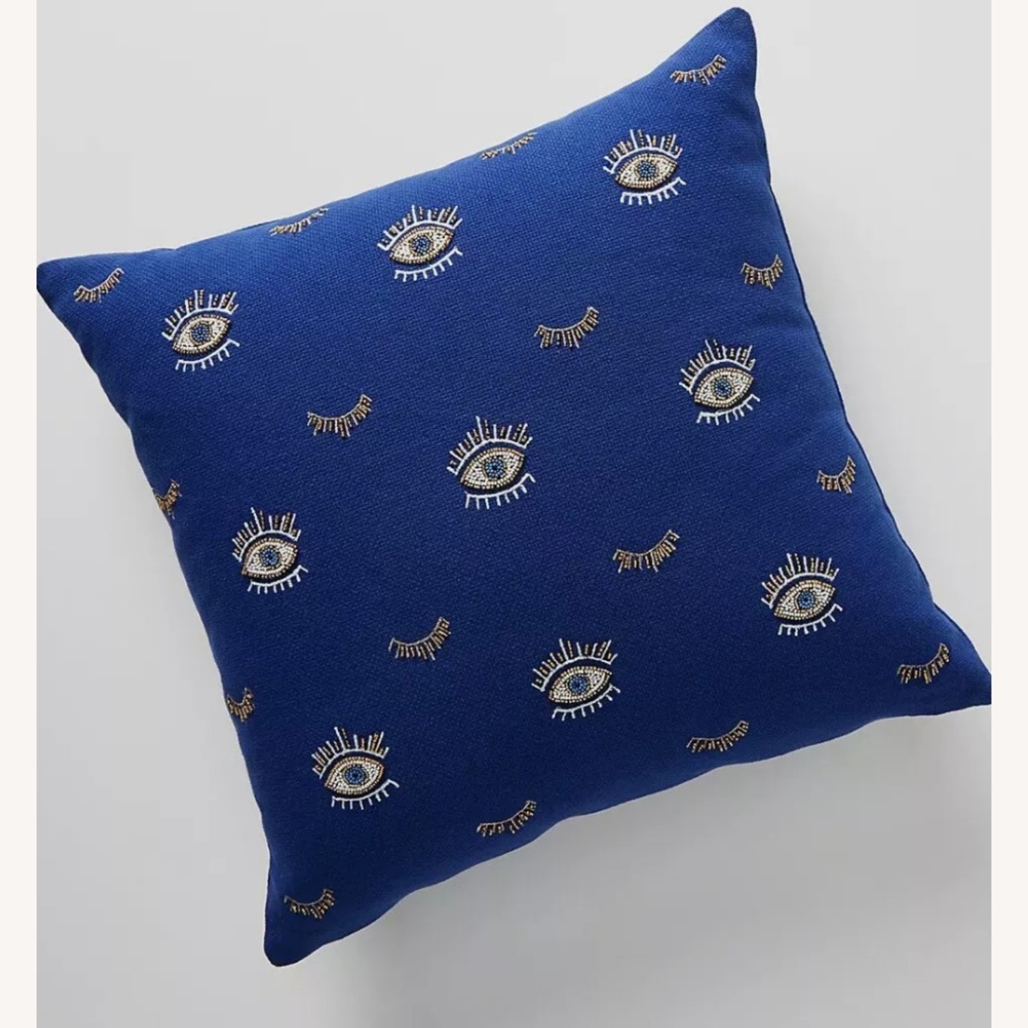 Anthropologie Beaded Wink Evil Eye Pillow - image-1