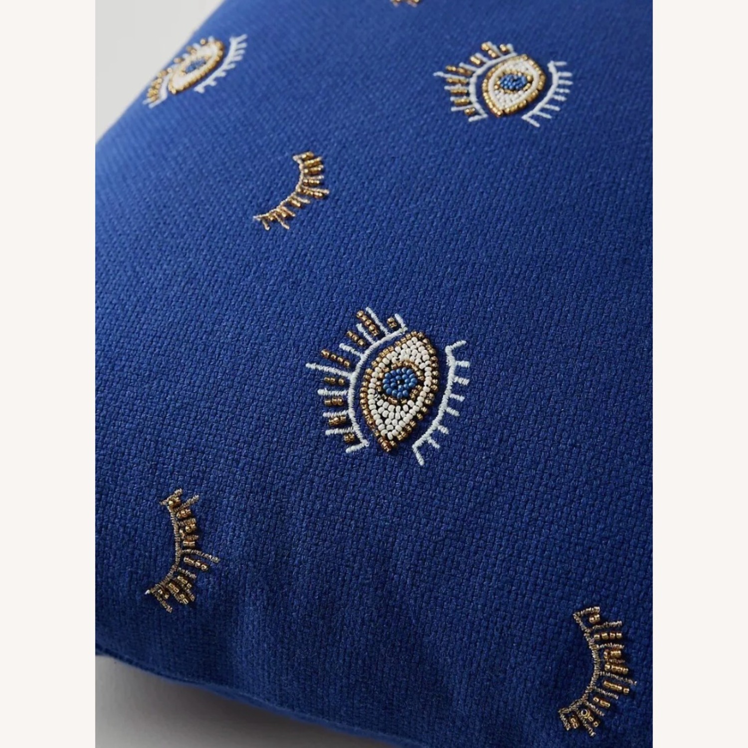 Anthropologie Beaded Wink Evil Eye Pillow - image-2