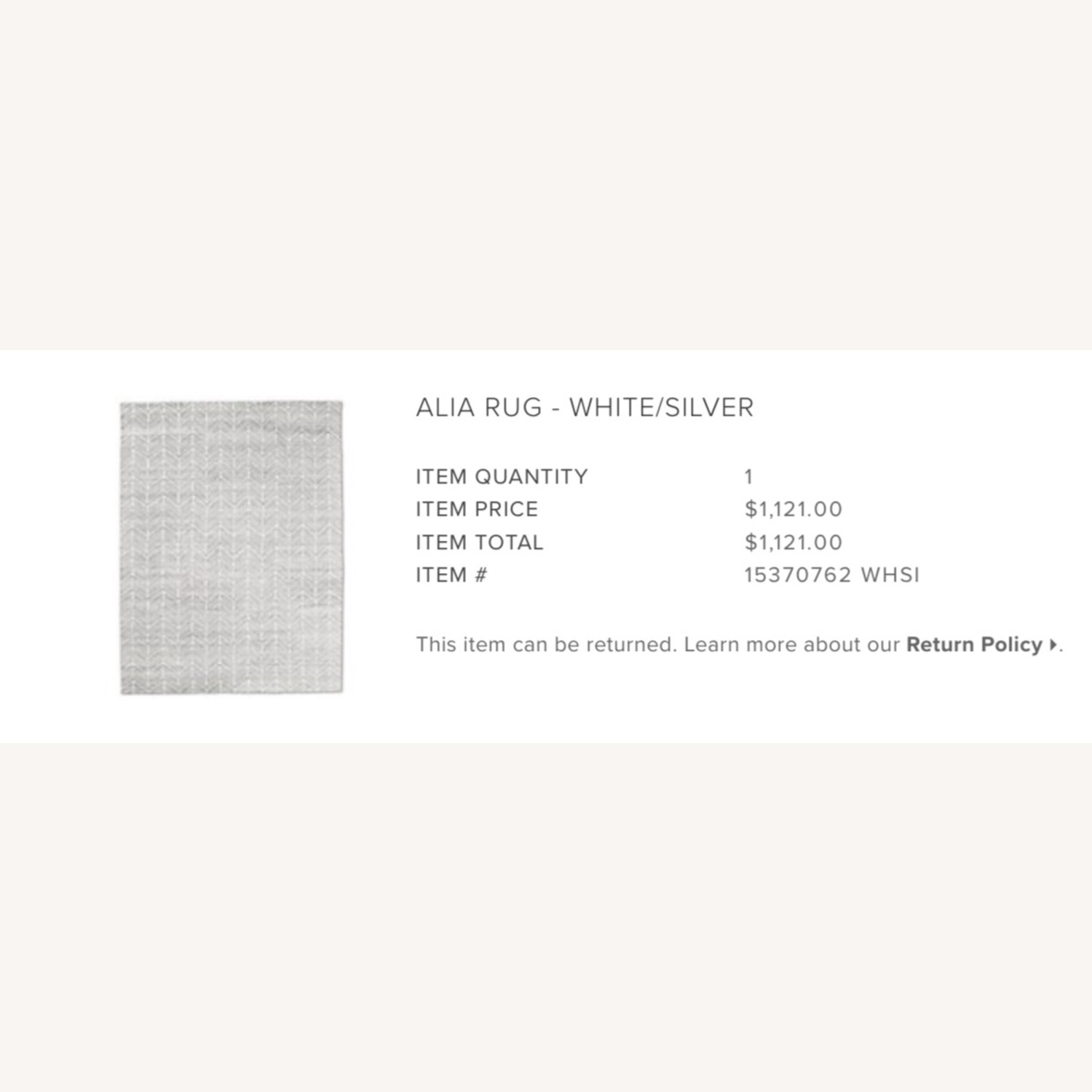 Restoration Hardware Alia Rug White/Silver - image-3