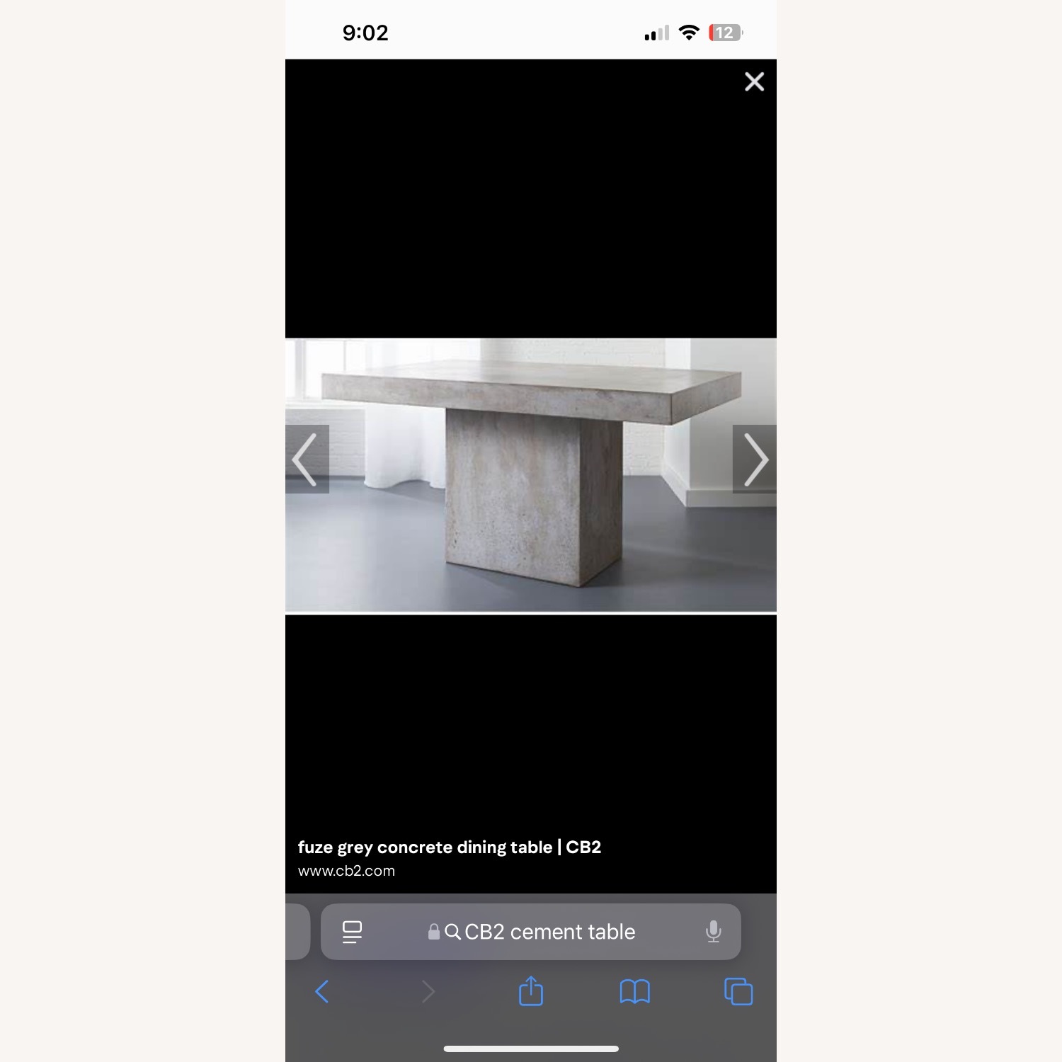 CB2 Fuze Concrete Table - image-1