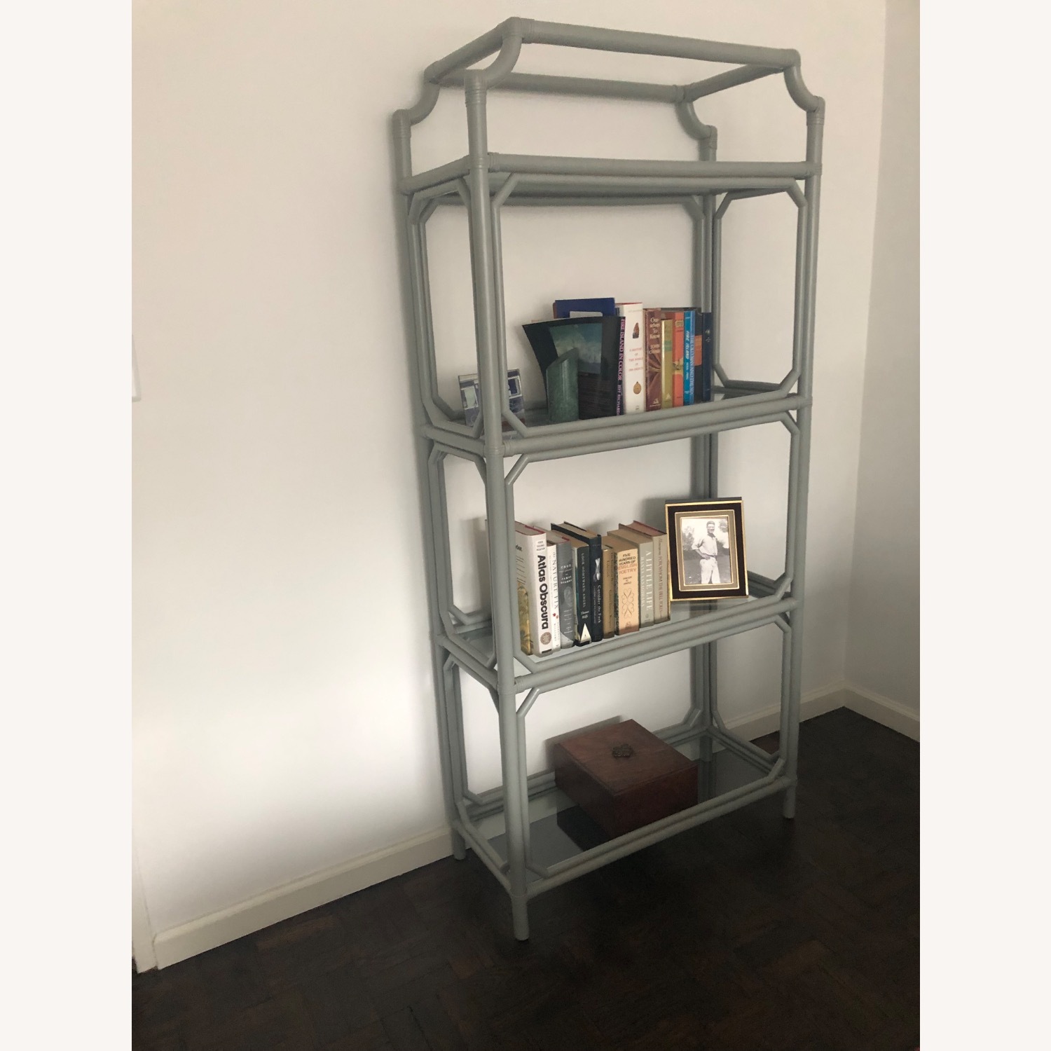 Kravet Wood and Glass Bookcase Etagere - image-3