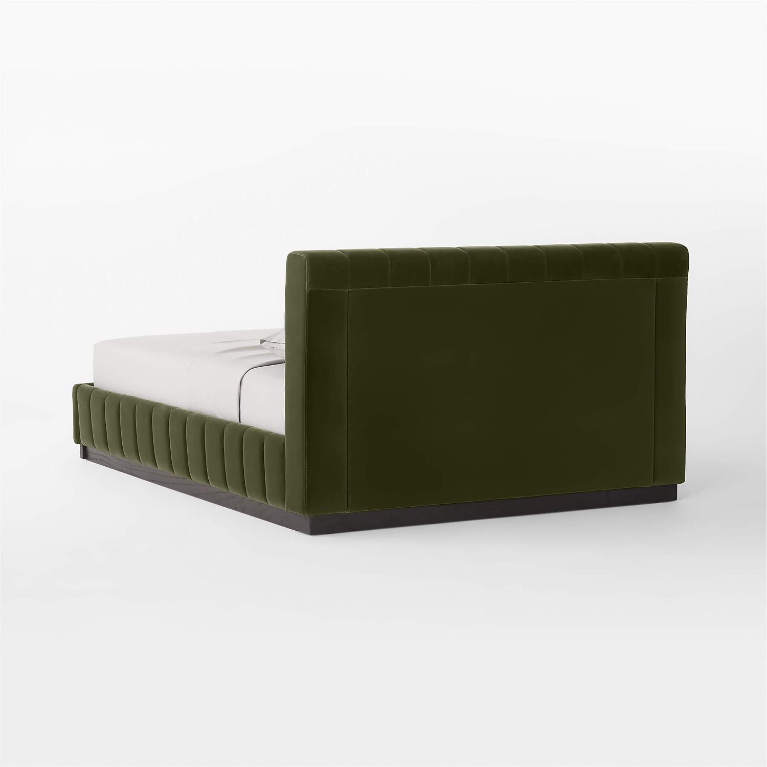 CB2 Forte Channeled Green Velvet Bed (Queen) - image-2