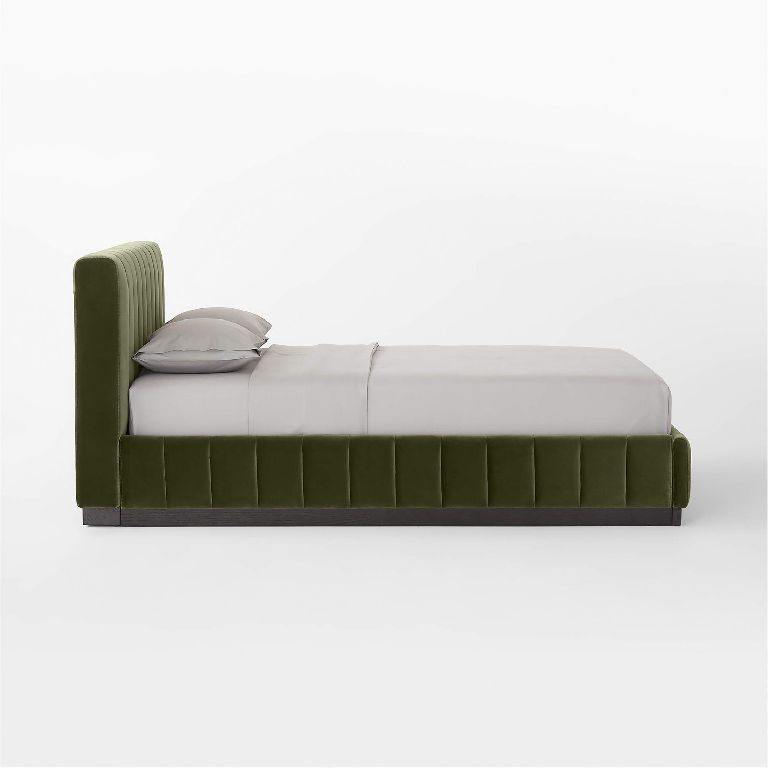 CB2 Forte Channeled Green Velvet Bed (Queen) - image-4