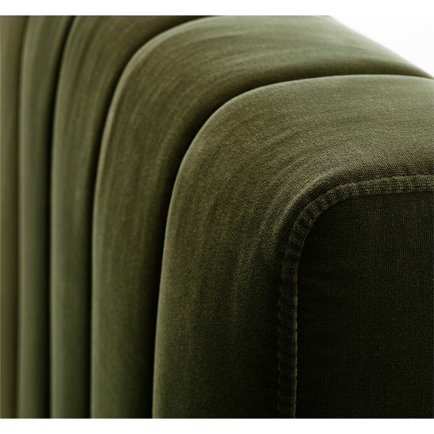 CB2 Forte Channeled Green Velvet Bed (Queen) - image-7