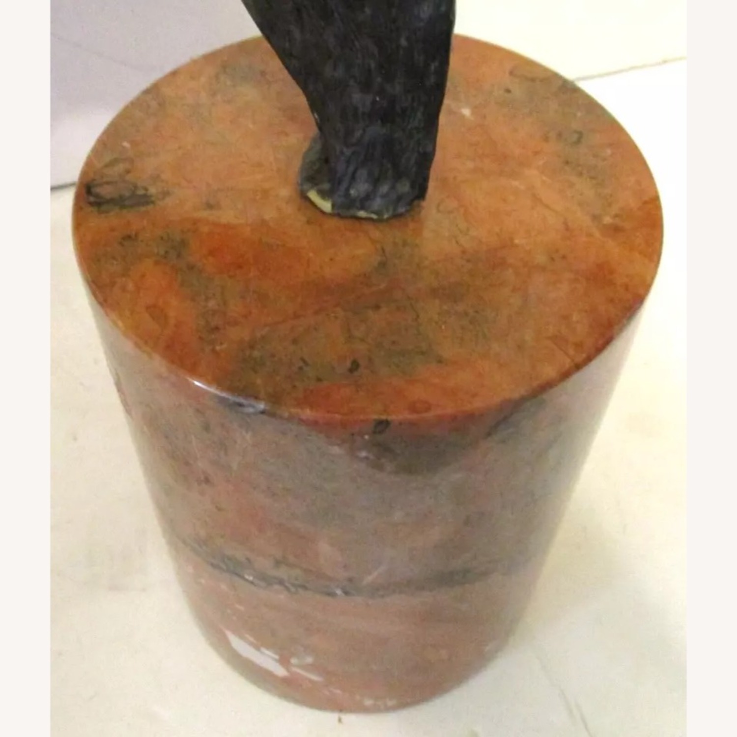 Brutalist Rose Quartz and Bronze Fish Sculpture - image-12