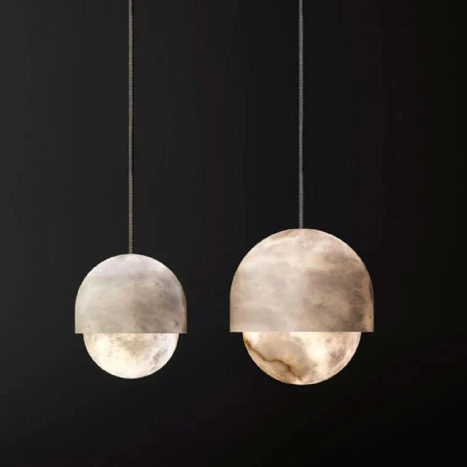 Alain Ellouz Alabaster Yoko Pendant Lights Large - image-2