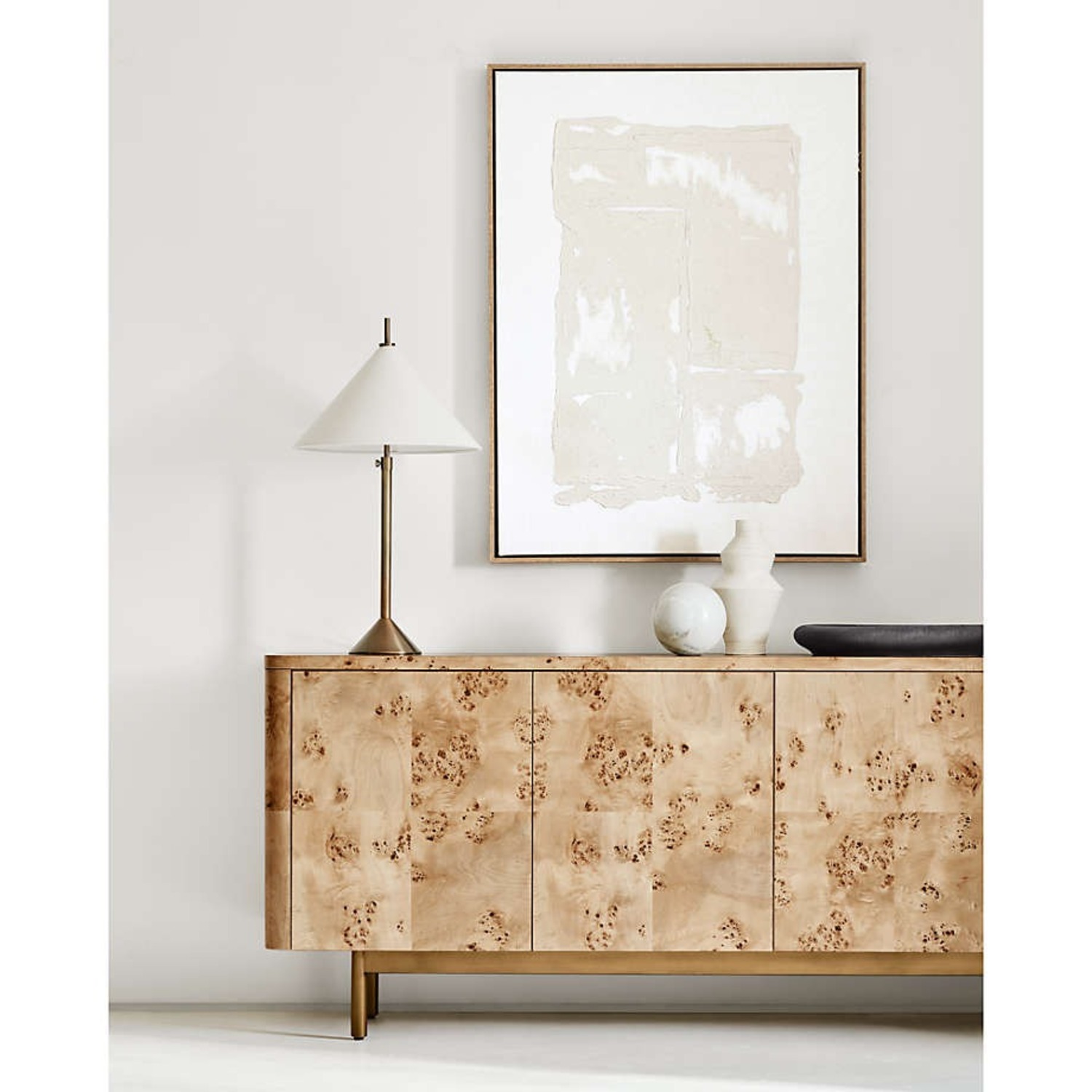 Crate & Barrel Angle Cream Ceramic Vase (11.5") - image-9