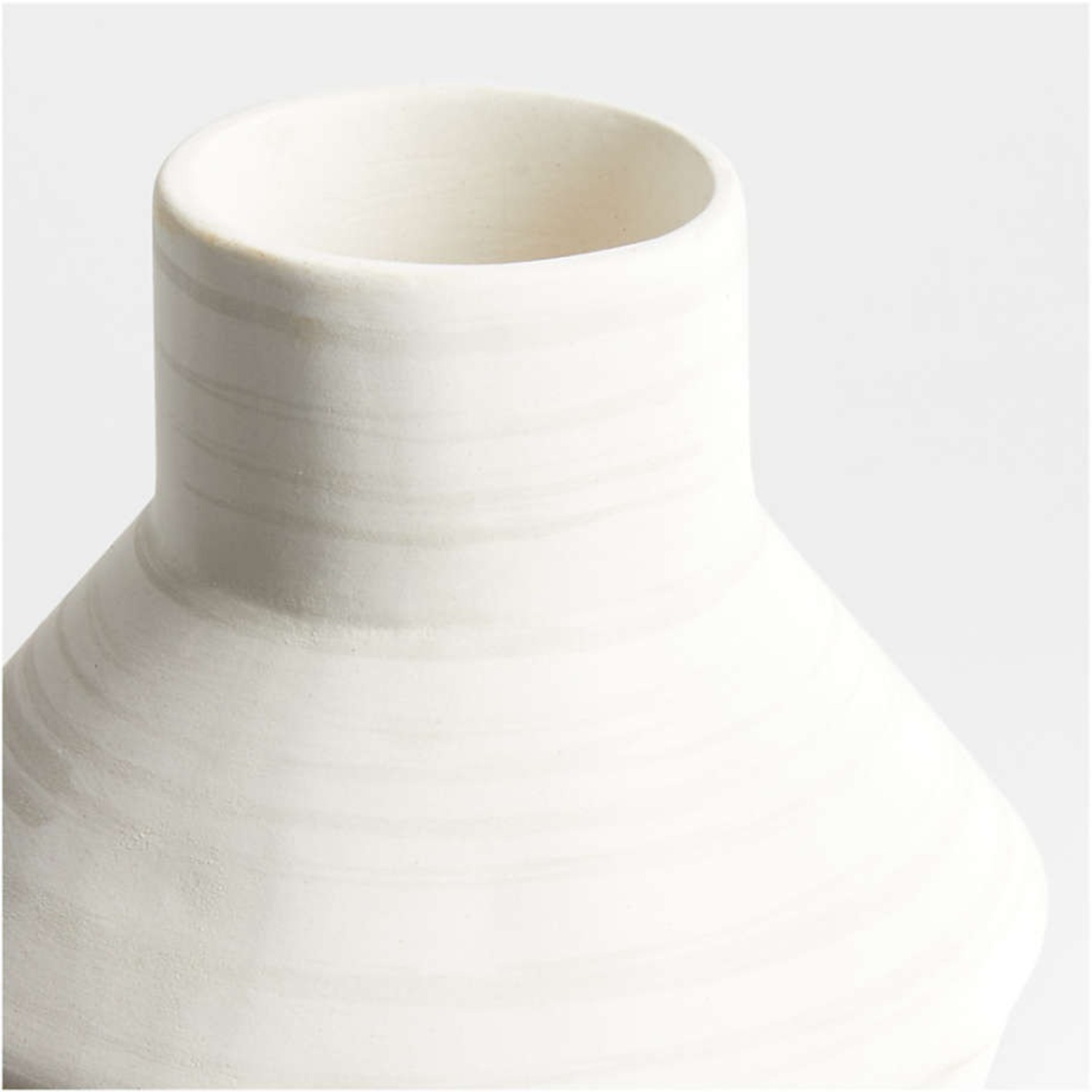 Crate & Barrel Angle Cream Ceramic Vase (11.5") - image-2