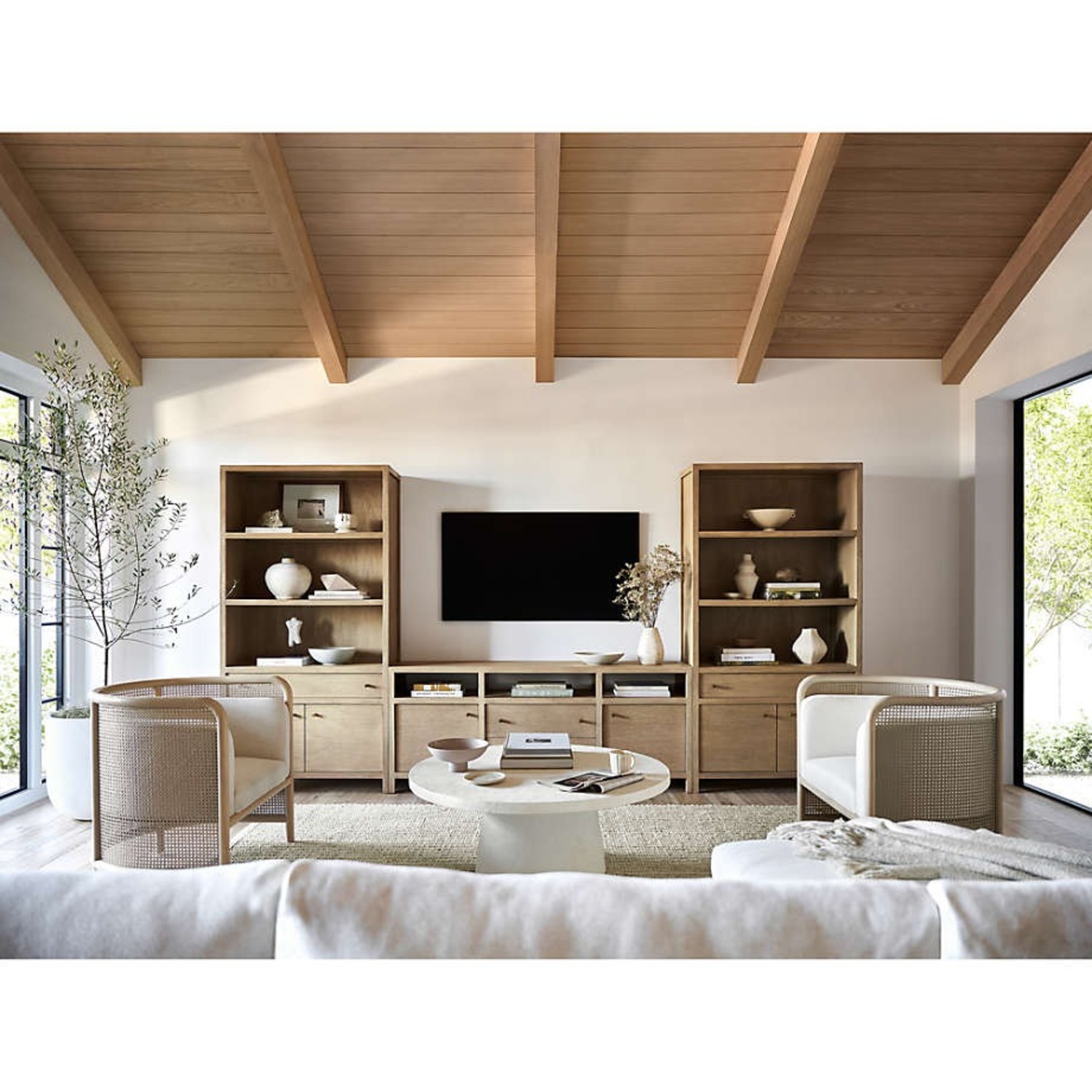 Crate & Barrel Willy Round Pedestal Coffee Table - image-7