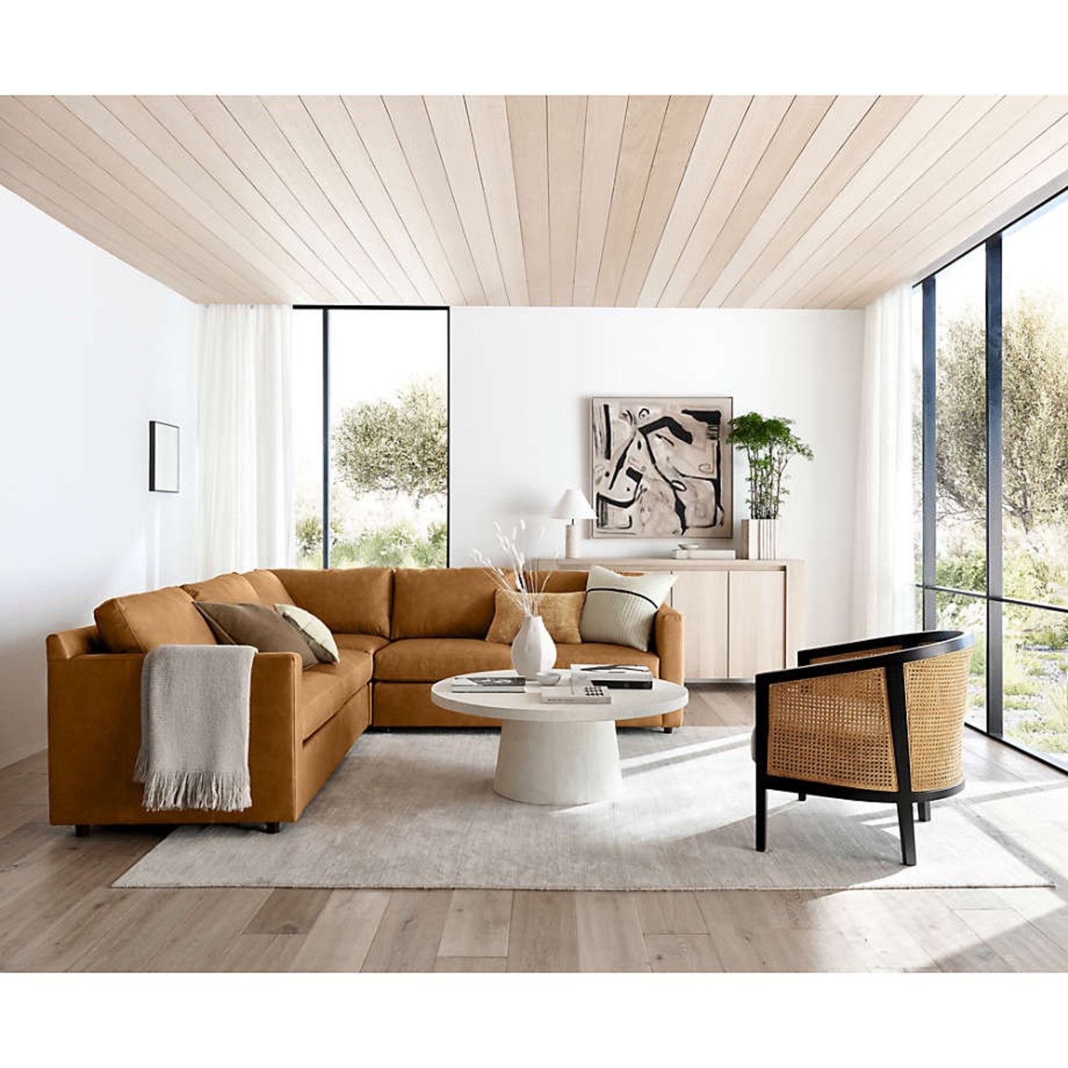 Crate & Barrel Willy Round Pedestal Coffee Table - image-8