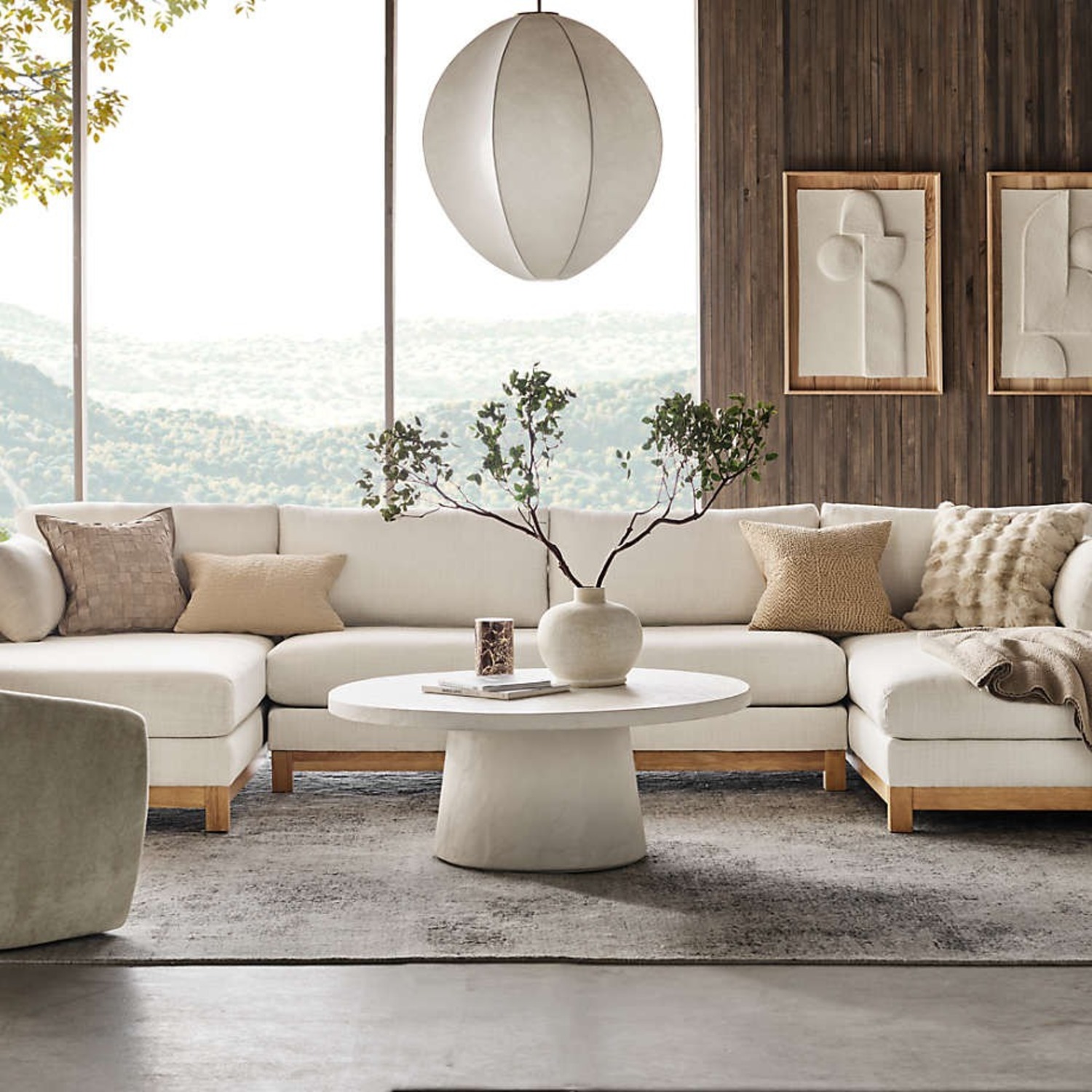 Crate & Barrel Willy Round Pedestal Coffee Table - image-5