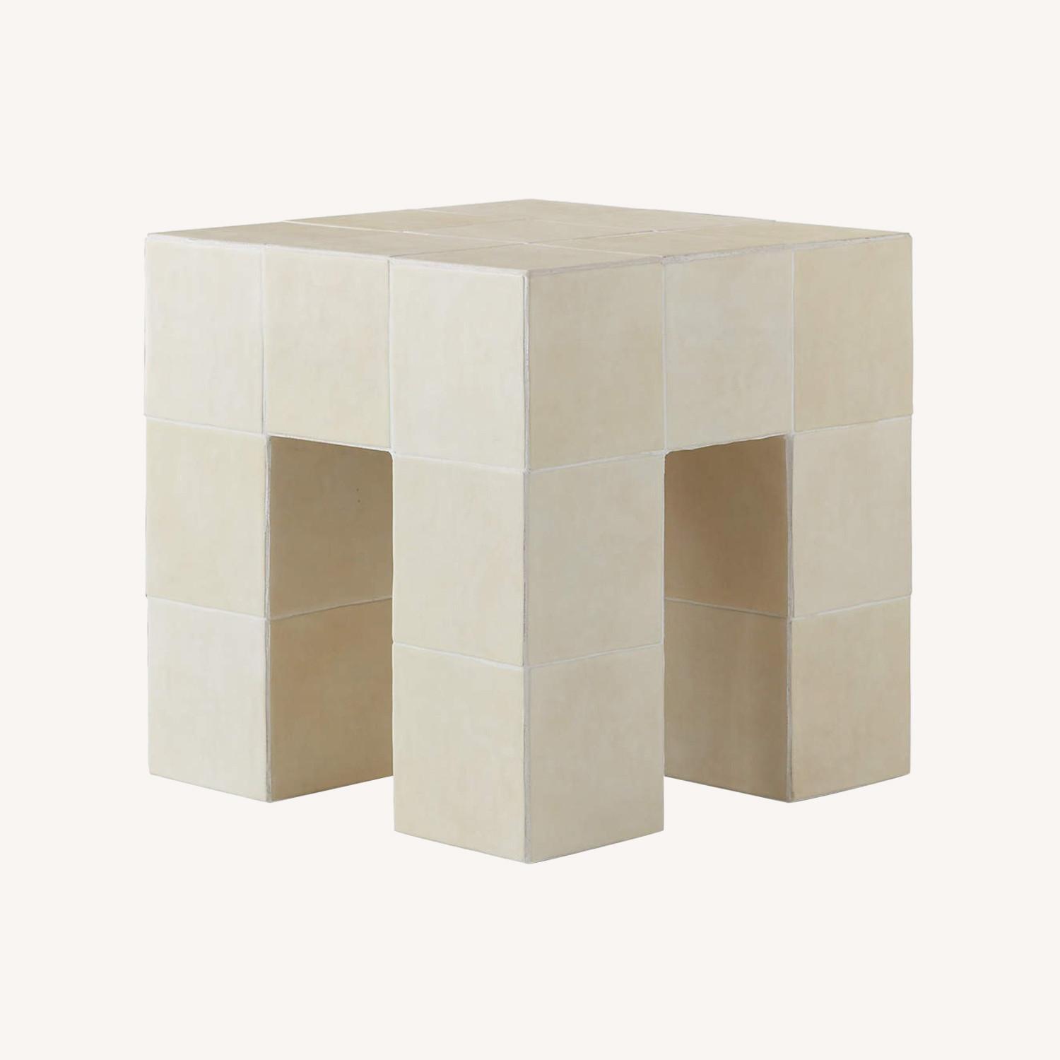 CB2 Cubo Ceramic Outdoor Accent Table - image-0