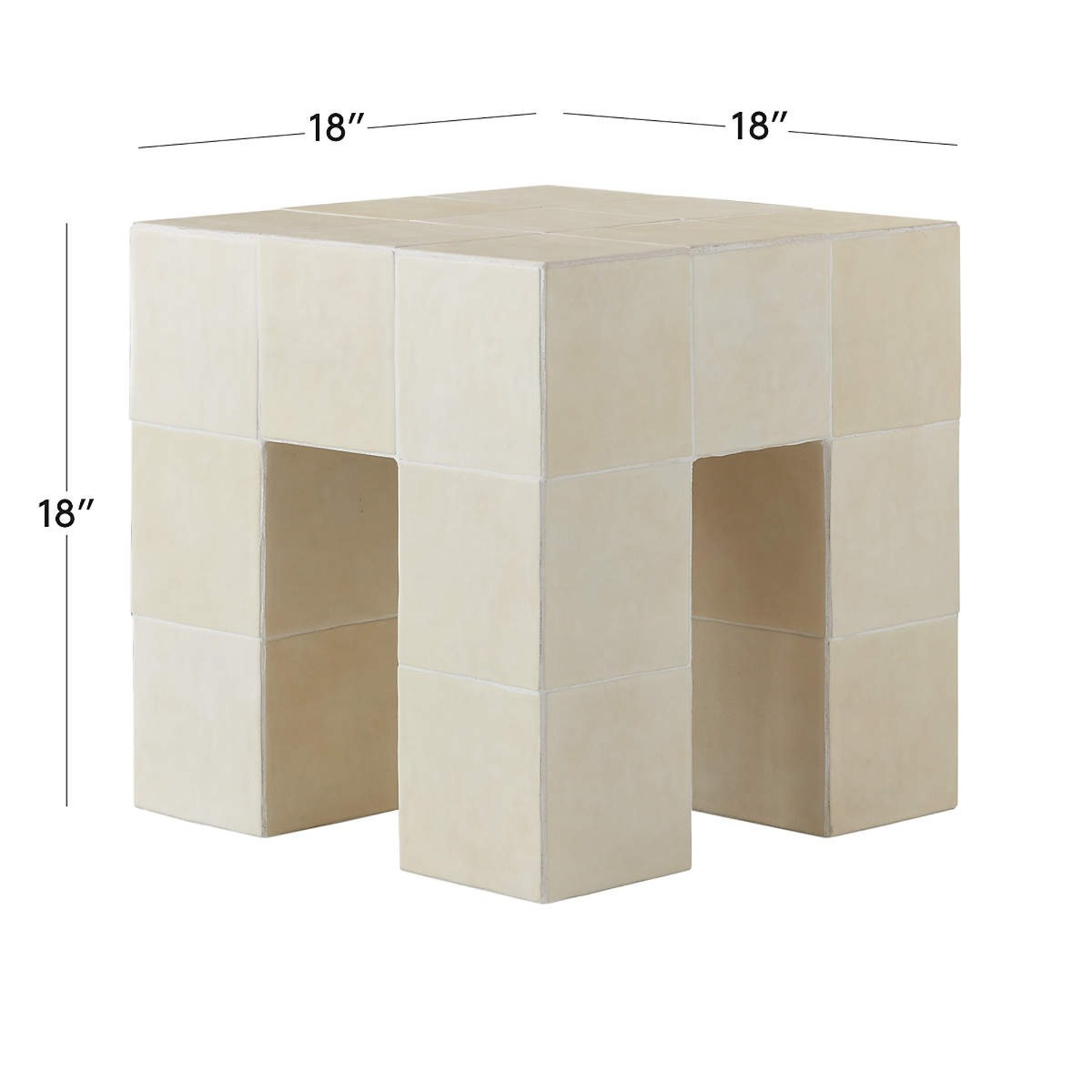 CB2 Cubo Ceramic Outdoor Accent Table - image-3