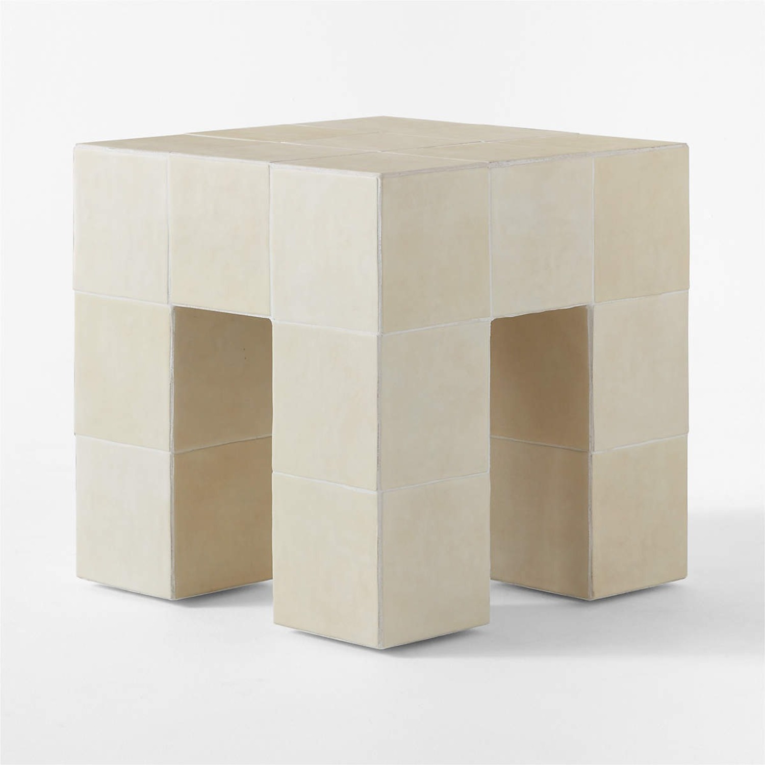 CB2 Cubo Ceramic Outdoor Accent Table - image-1