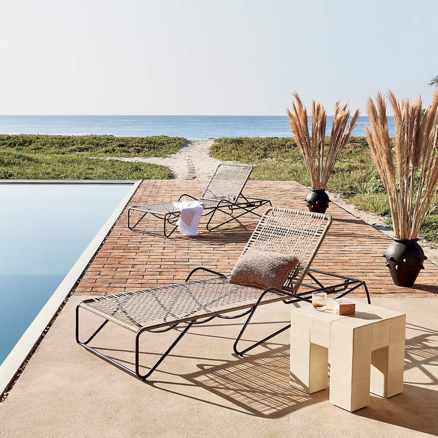CB2 Cubo Ceramic Outdoor Accent Table - image-2