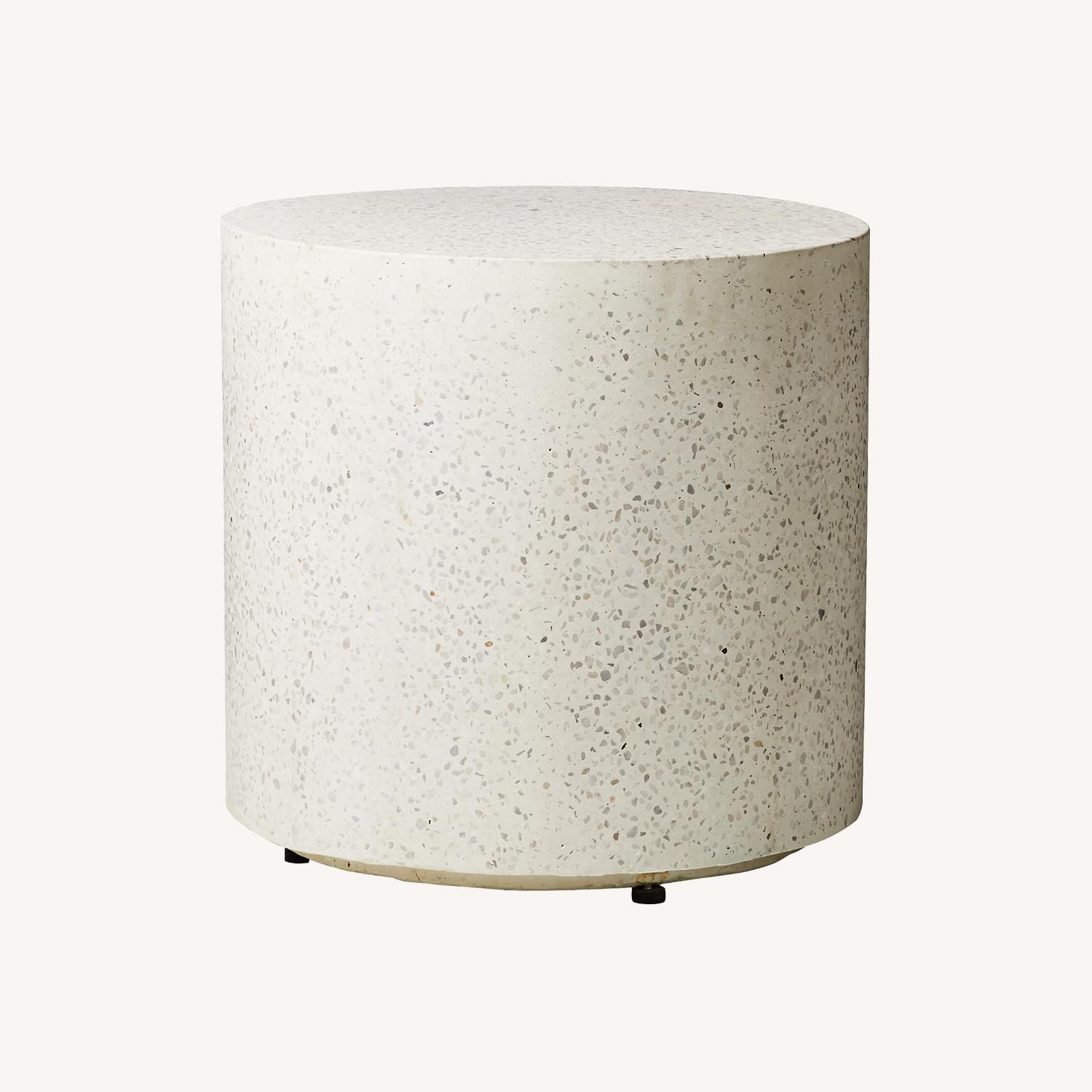 CB2 Terrazzo Side Table (White) - image-0