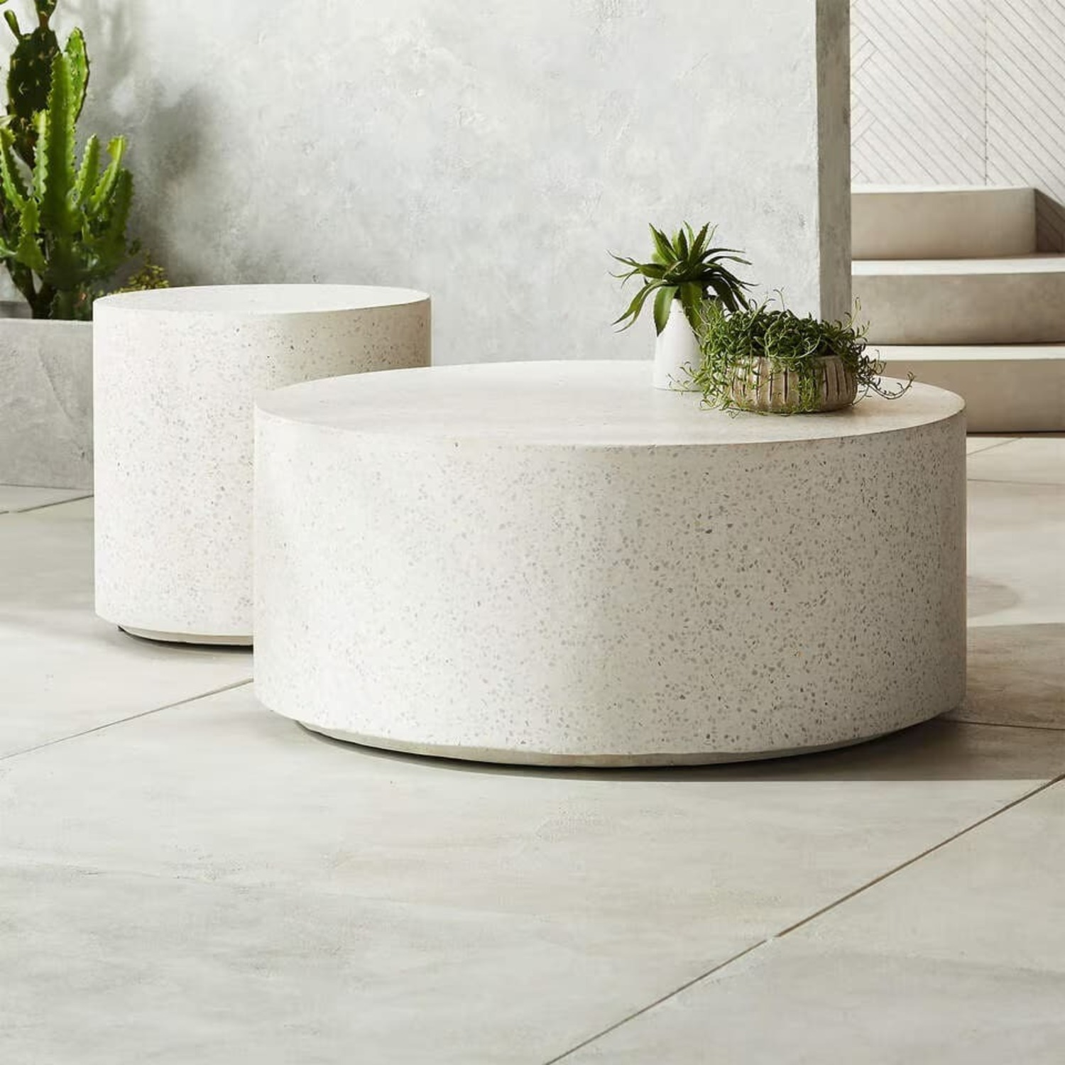 CB2 Terrazzo Side Table (White) - image-10
