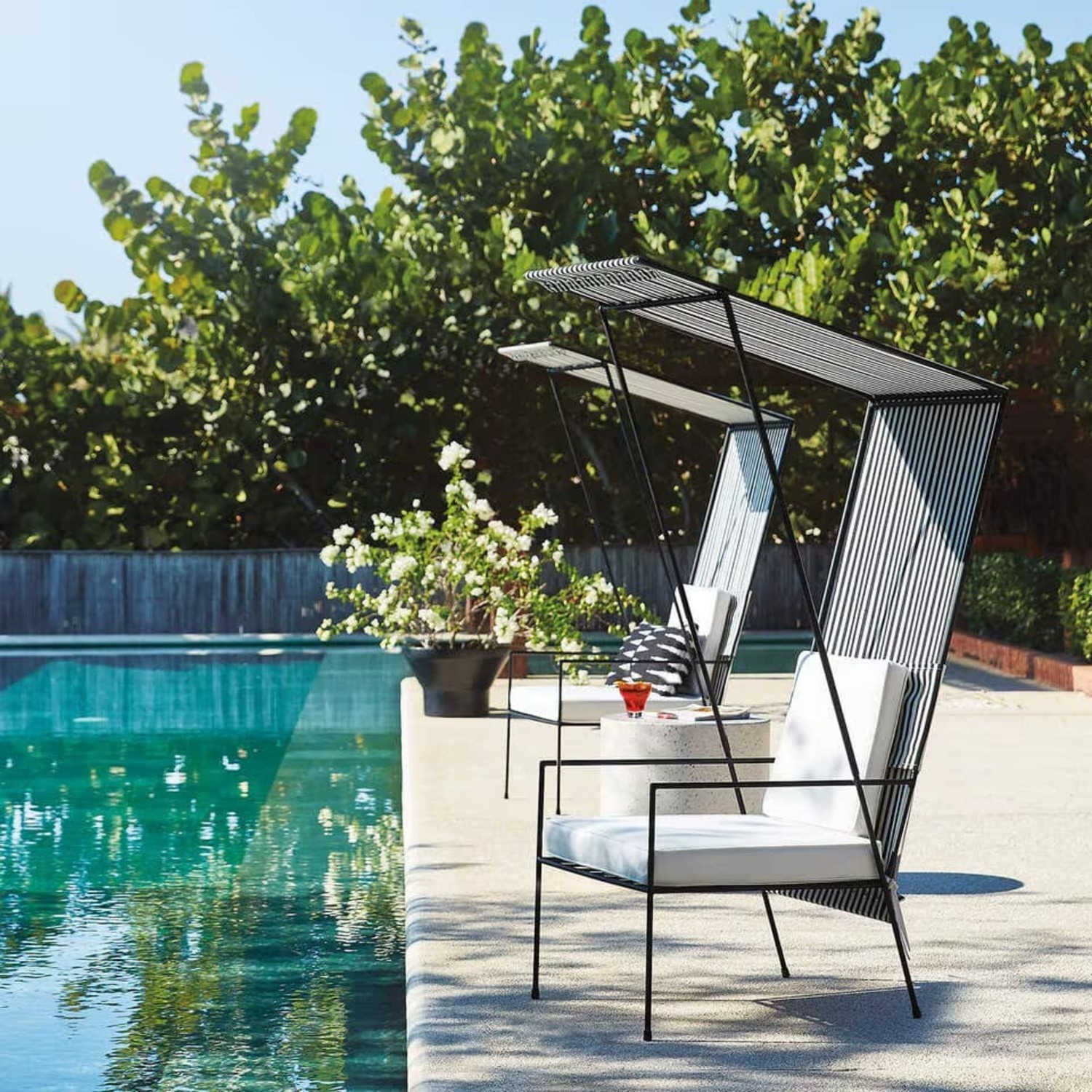 CB2 Terrazzo Side Table (White) - image-4