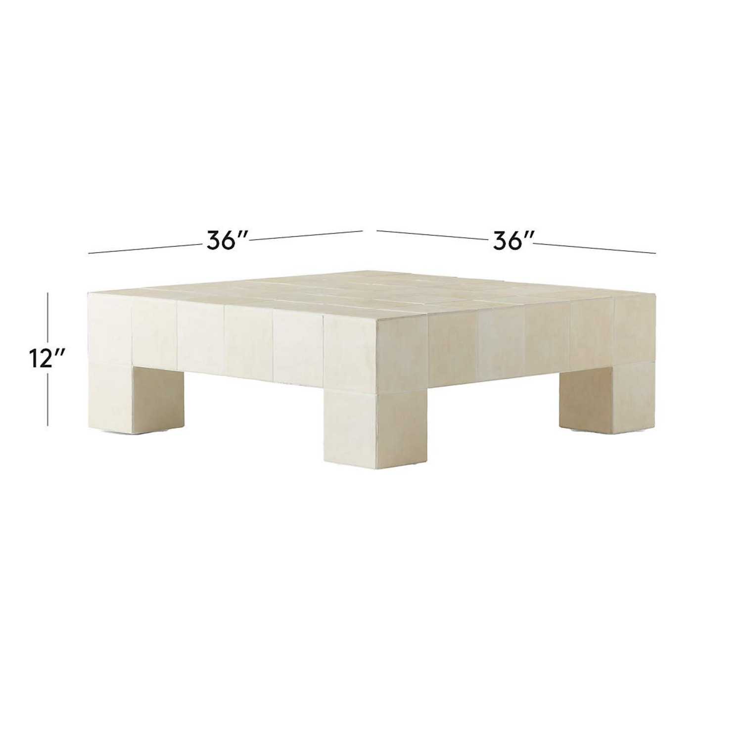 CB2 Cubo Ceramic Indoor/Outdoor Coffee Table - image-3