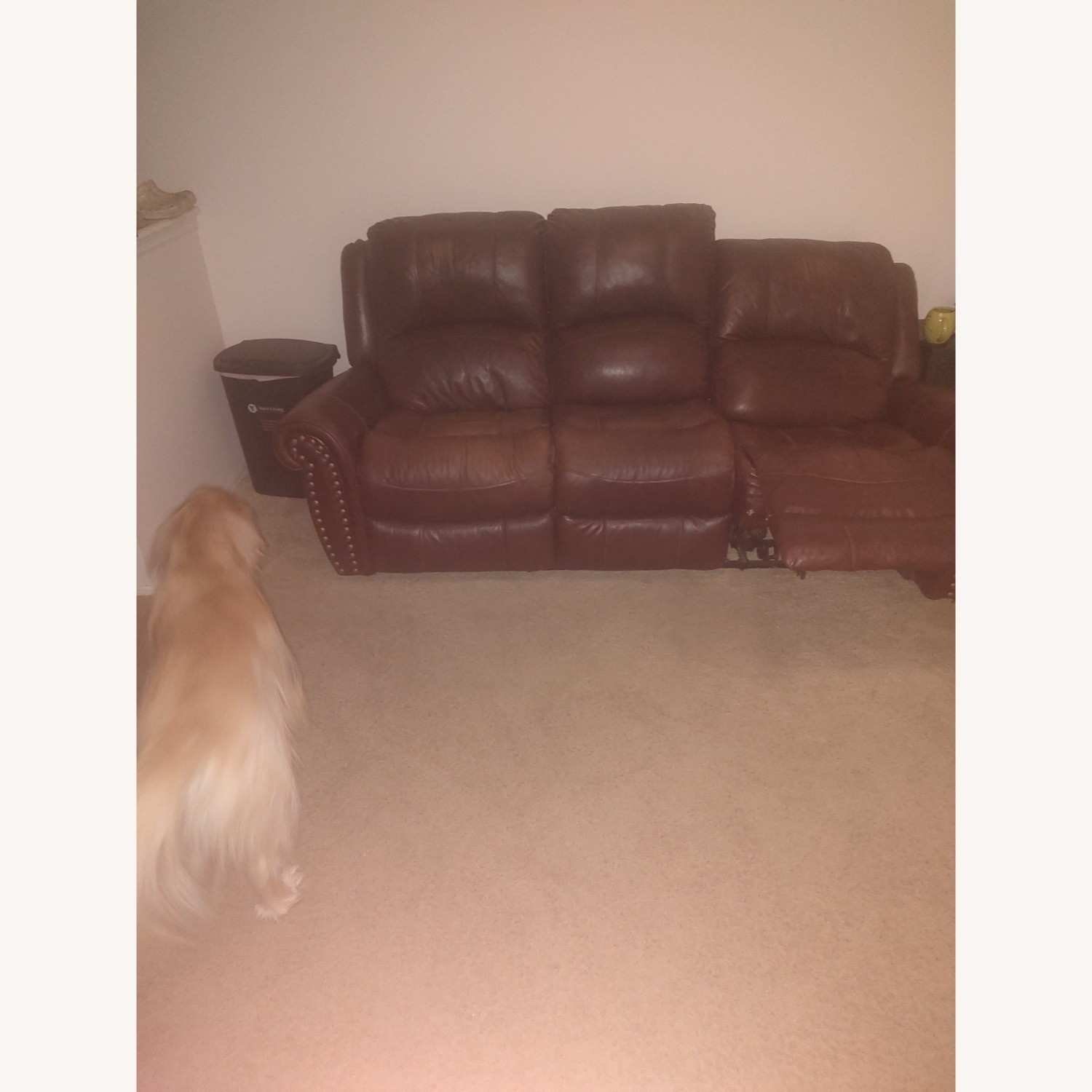 Rooms To Go Reclining Leather Sofa - image-3