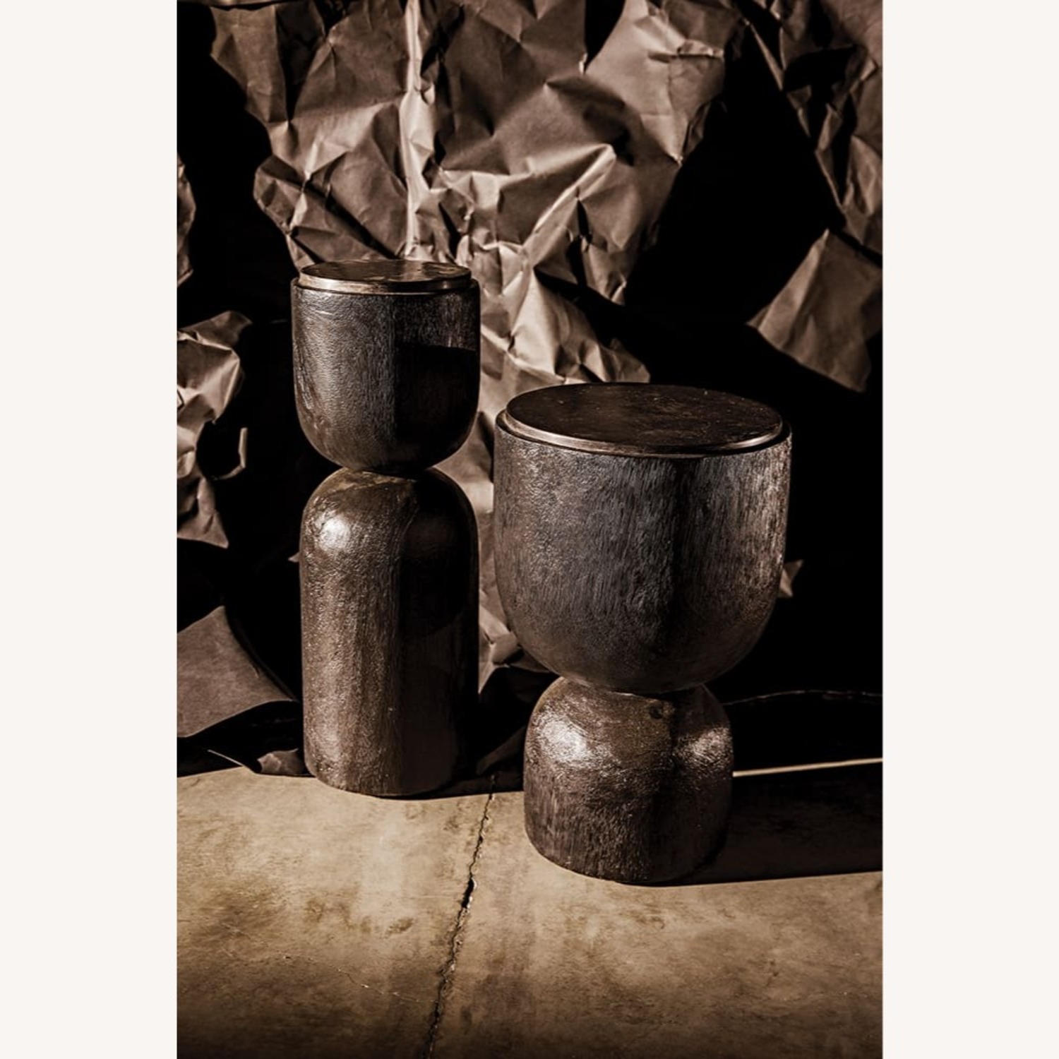 Noir Large Kudoro Side Table with Black Marble Top - image-5