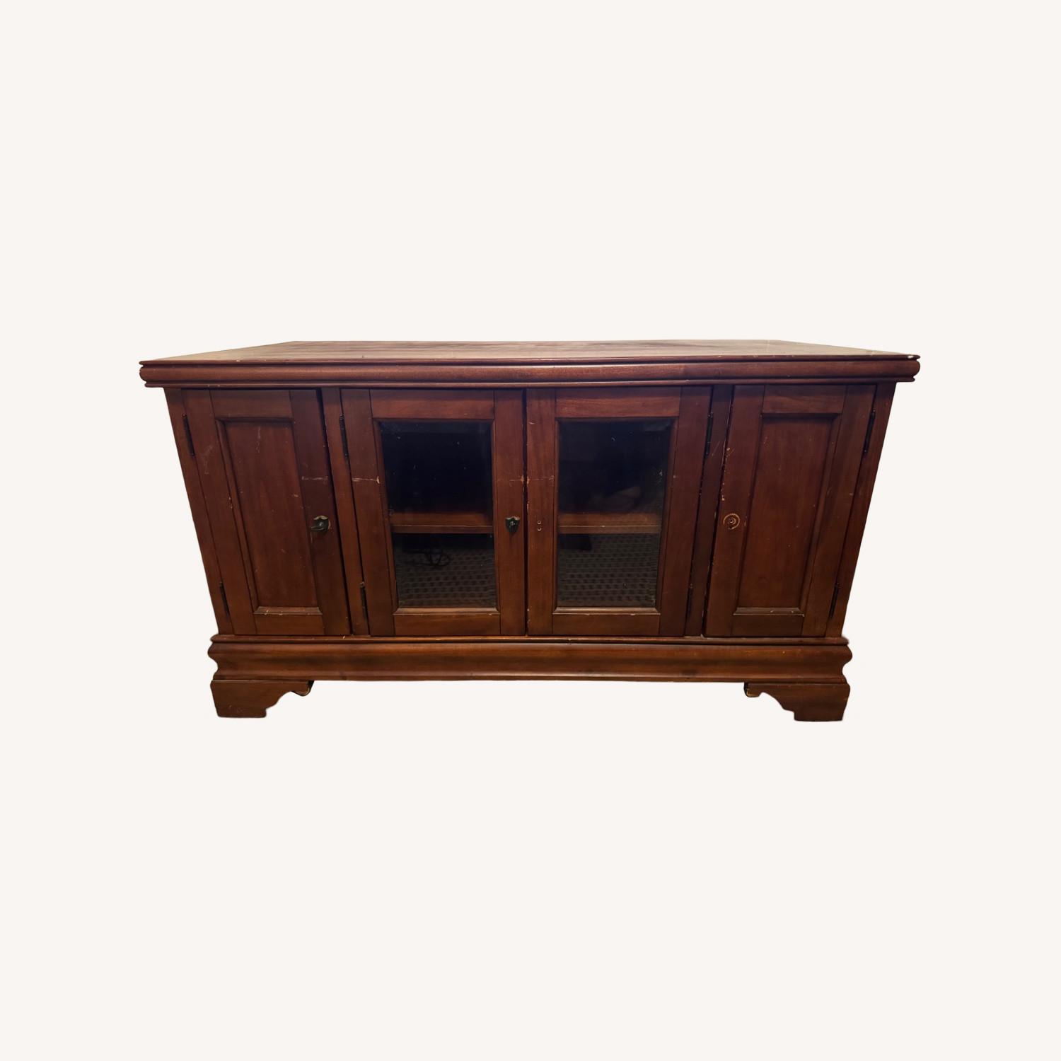 Solid Wood Cherry Media Cabinet TV Console - image-0