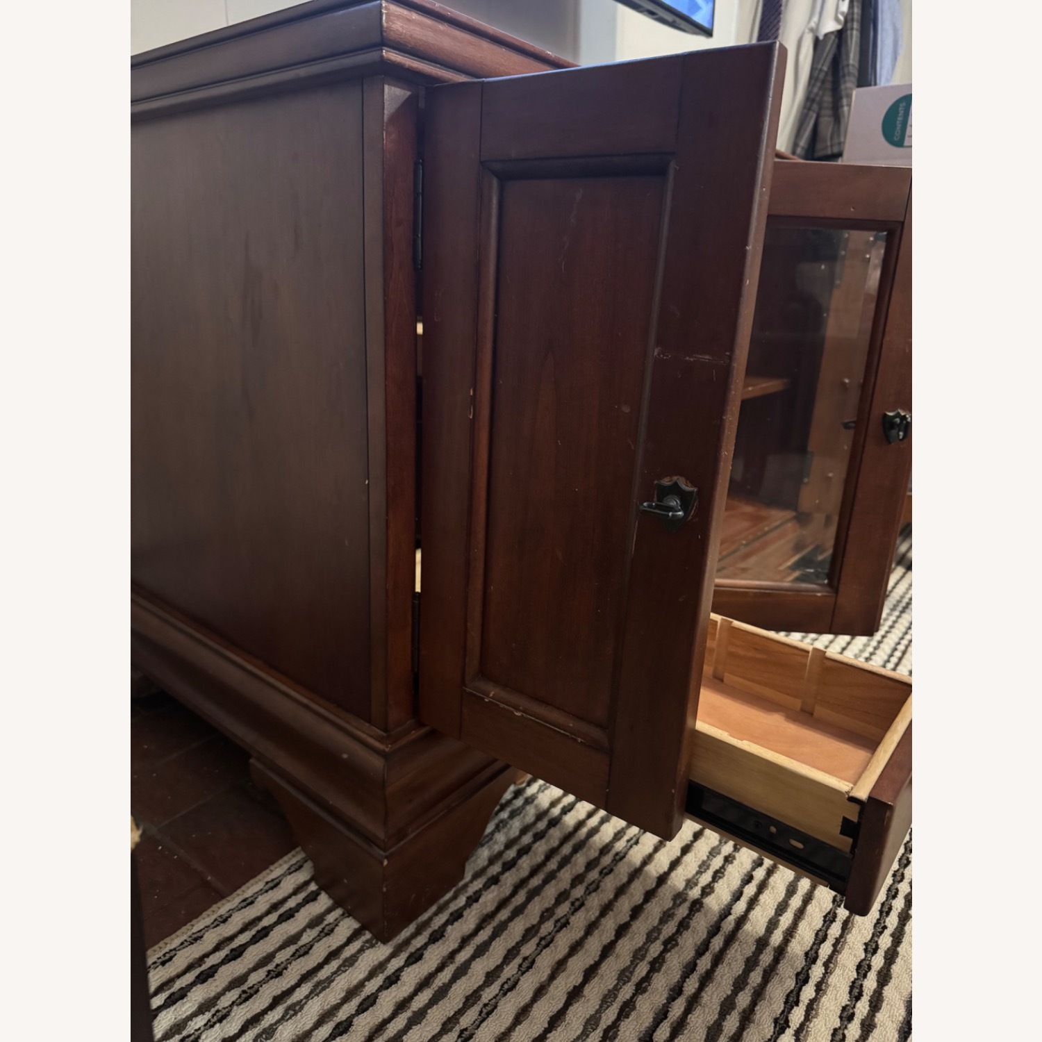 Solid Wood Cherry Media Cabinet TV Console - image-2