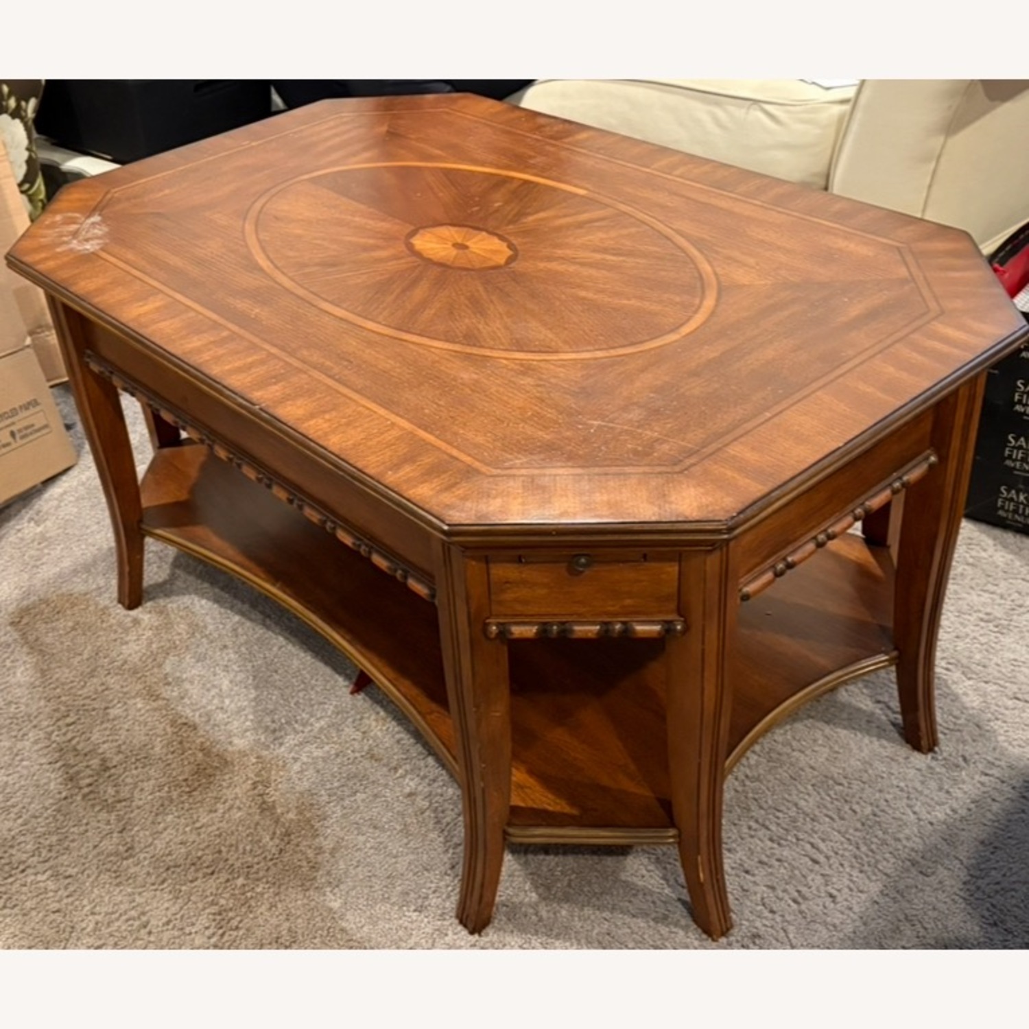 Raymour & Flanigan Dark Brown Coffee Table - image-2