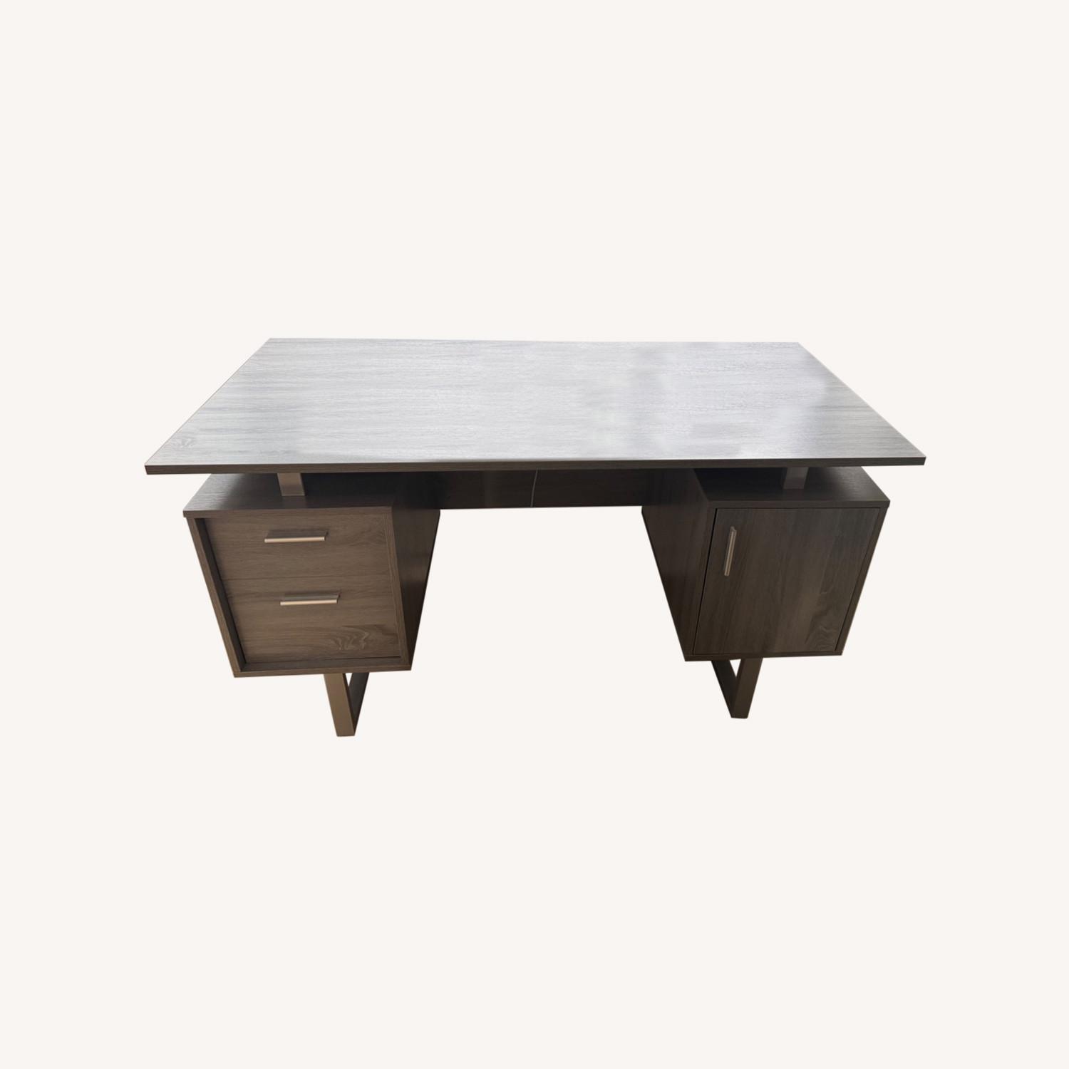 Techni Mobili Modern Office Desk with Storage, Gray - image-6