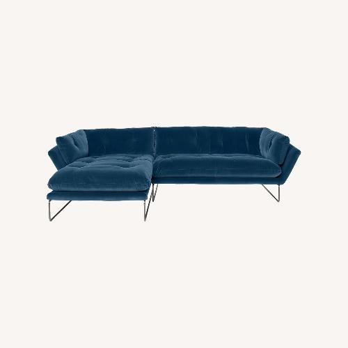 Used Saba New York Suite Sectional in Blue Velvet for sale on AptDeco