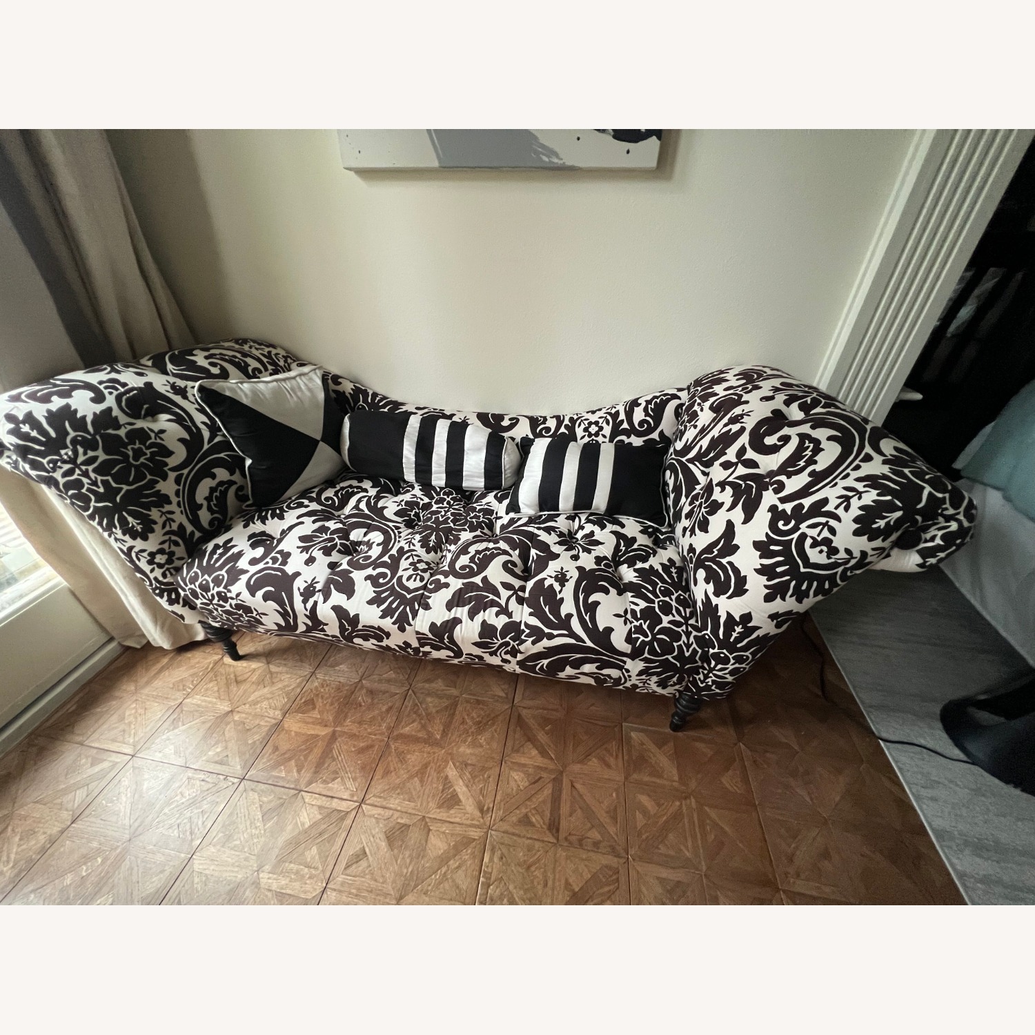 Black and White Loveseat - image-2