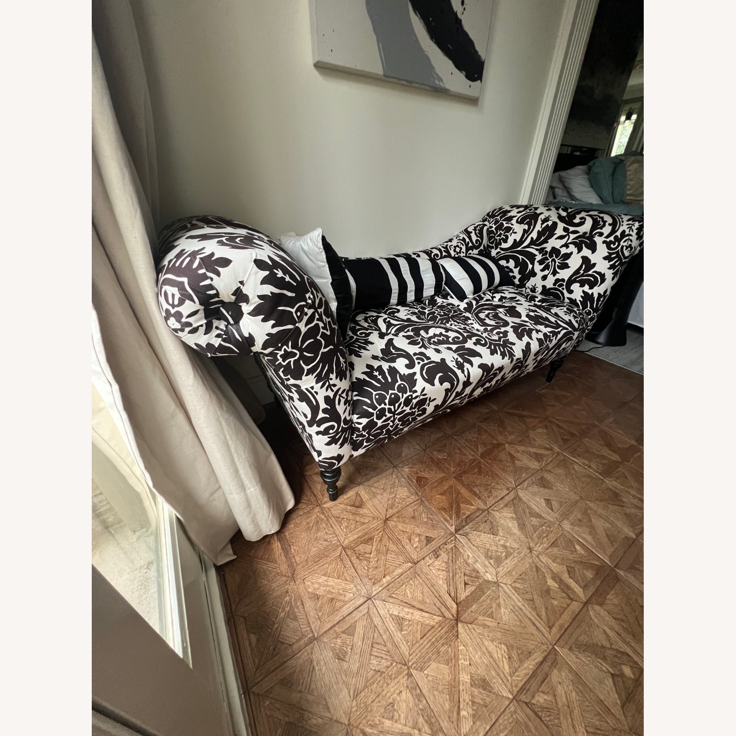 Black and White Loveseat - image-4
