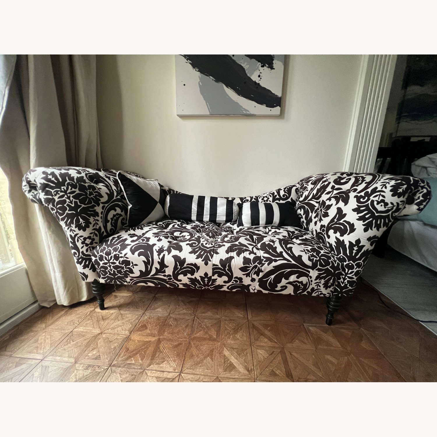 Black and White Loveseat - image-1