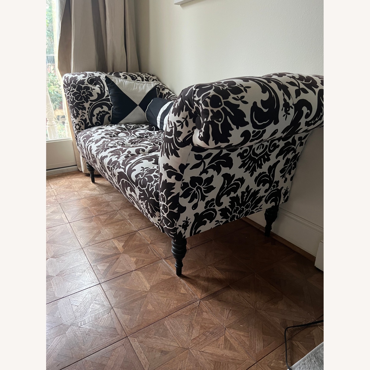 Black and White Loveseat - image-3