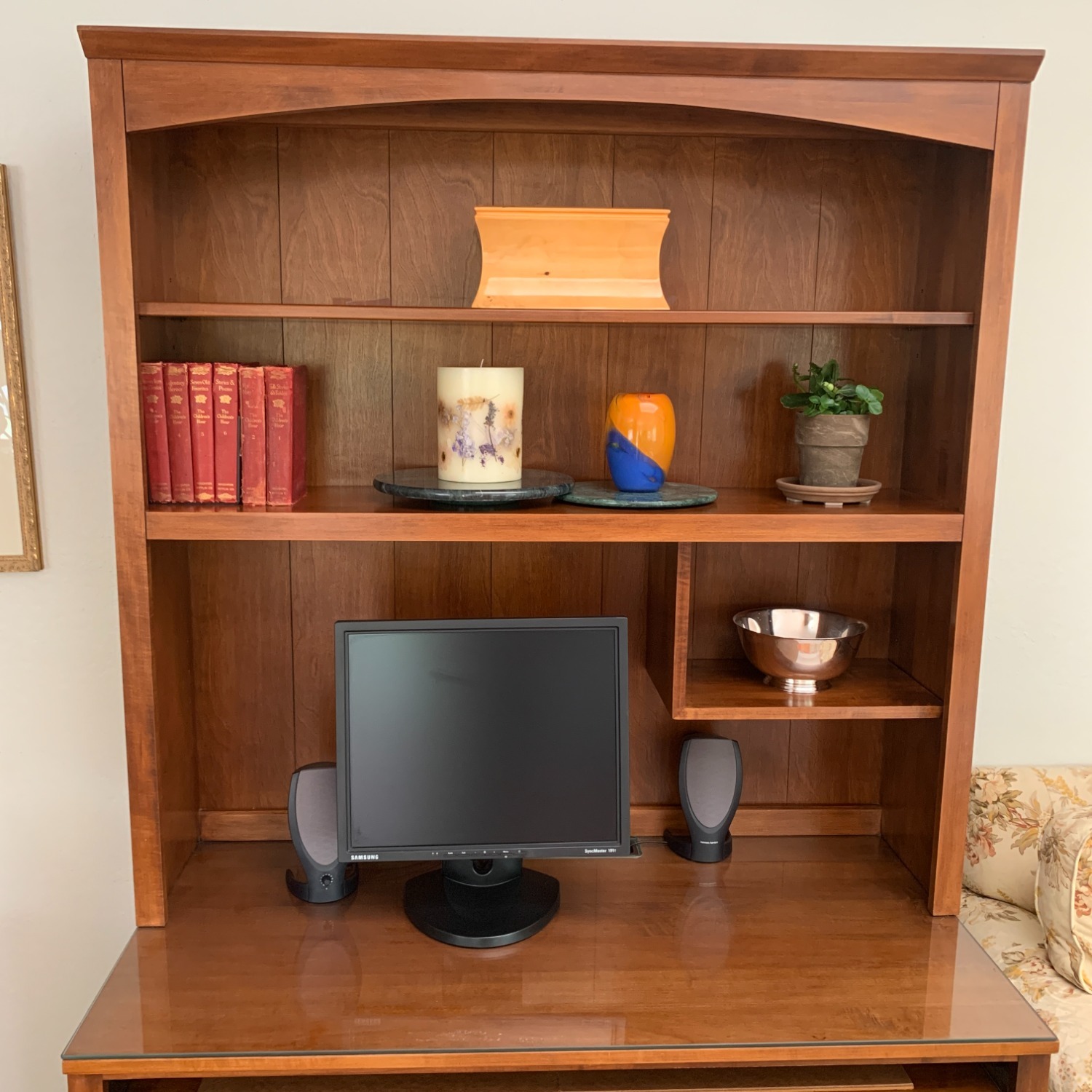 Ethan Allen Computer Desk Hutch Bookshelf | Wood - image-6