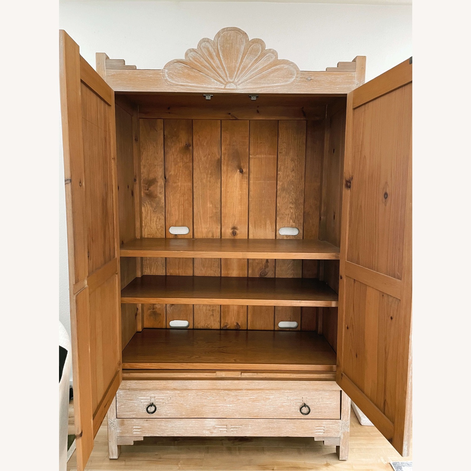 Vintage Hardwood Armoire - image-2