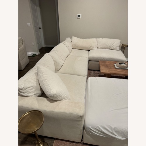 Used Arhaus White 5 piece Sectional with Ottoman for sale on AptDeco