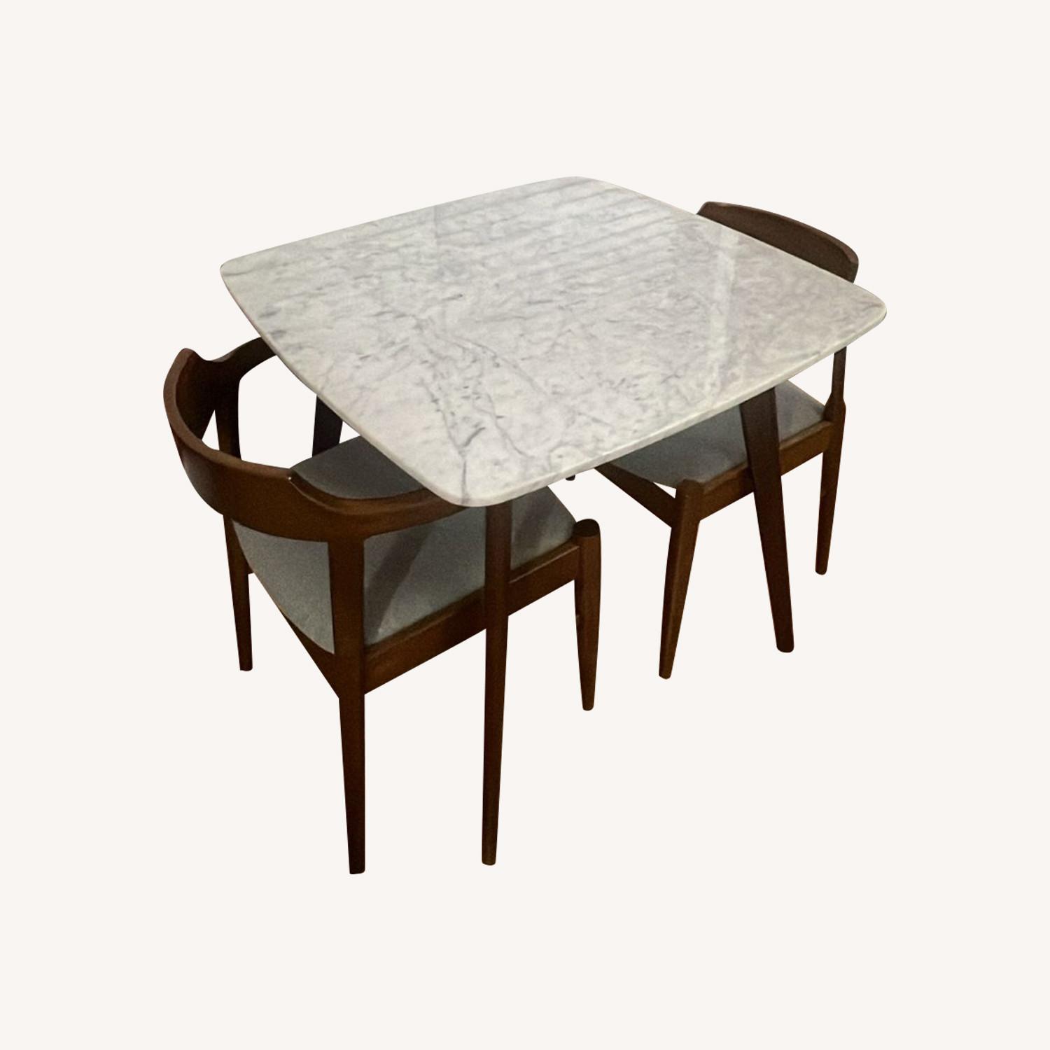 Article Vena Set of Marble Table and Two Chairs - image-0