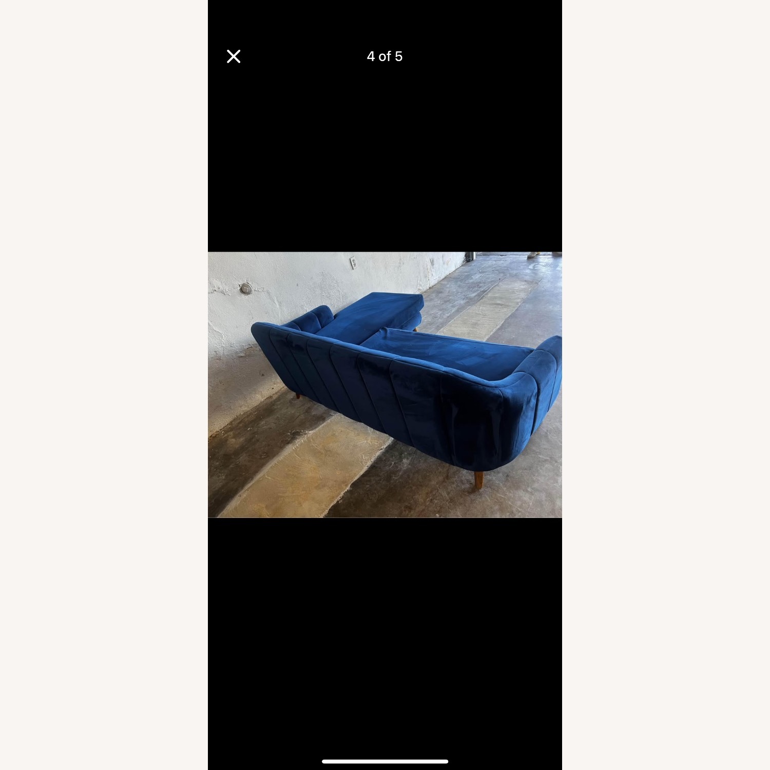 Wayfair Boevange Blue Velvet L Couch - image-3