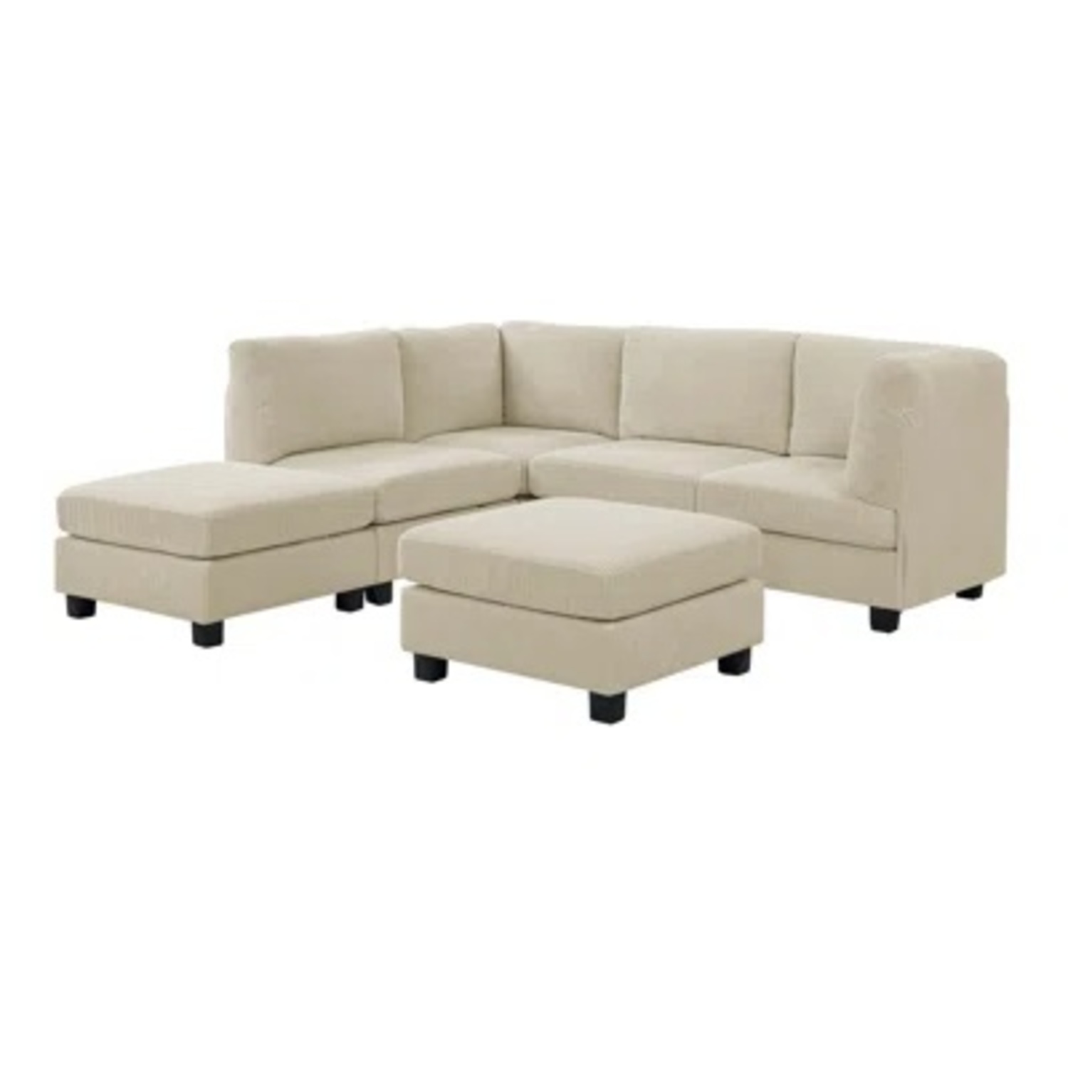 Wayfair Corduroy 6 Piece Beige U Couch - image-5