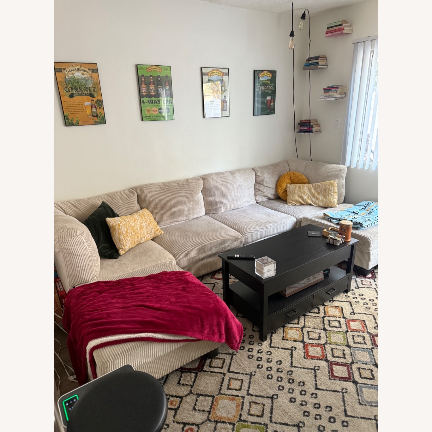 Wayfair Corduroy 6 Piece Beige U Couch - image-2