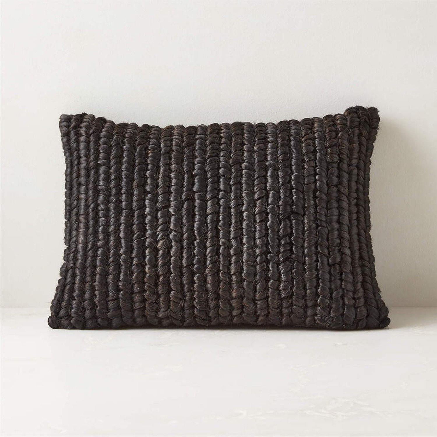 CB2 Monte Black Jute Pillow - image-1