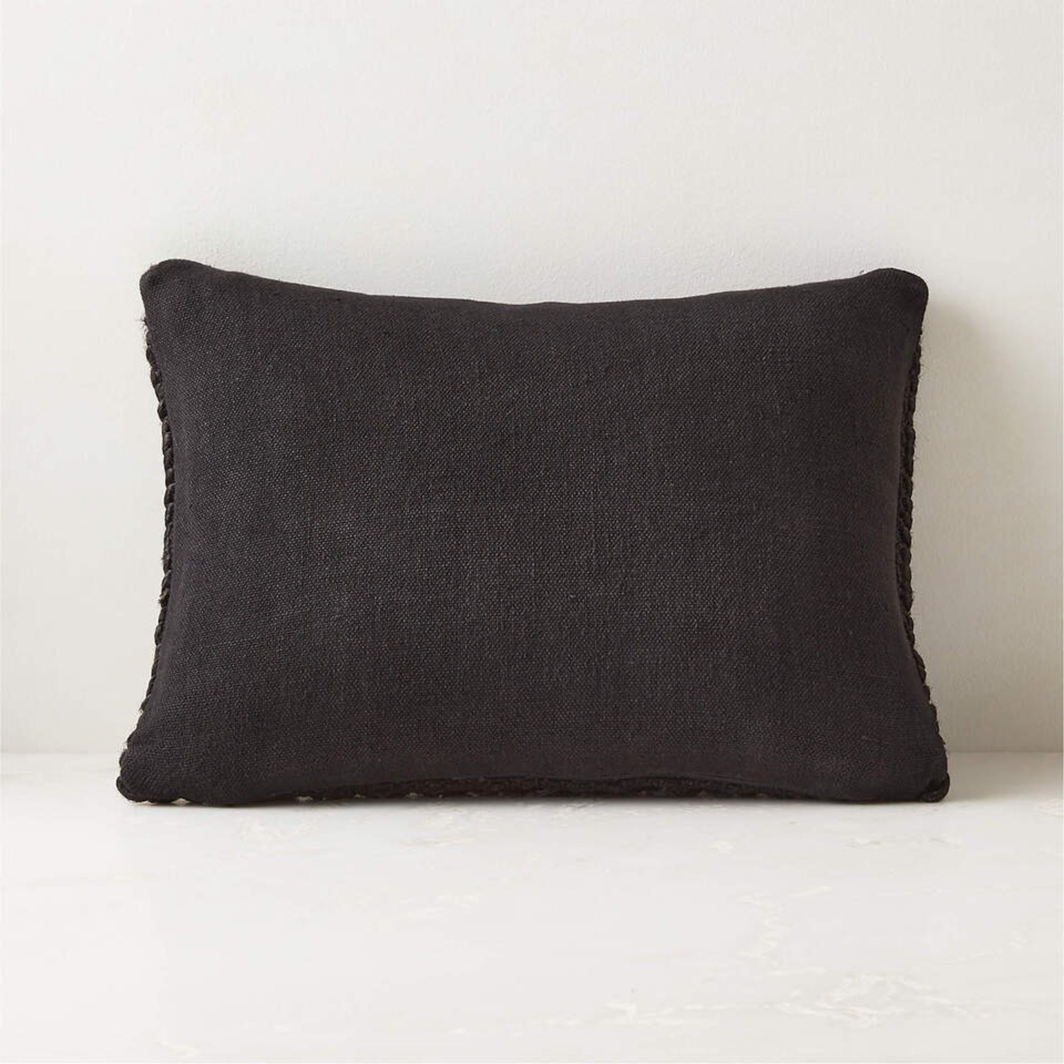 CB2 Monte Black Jute Pillow - image-2