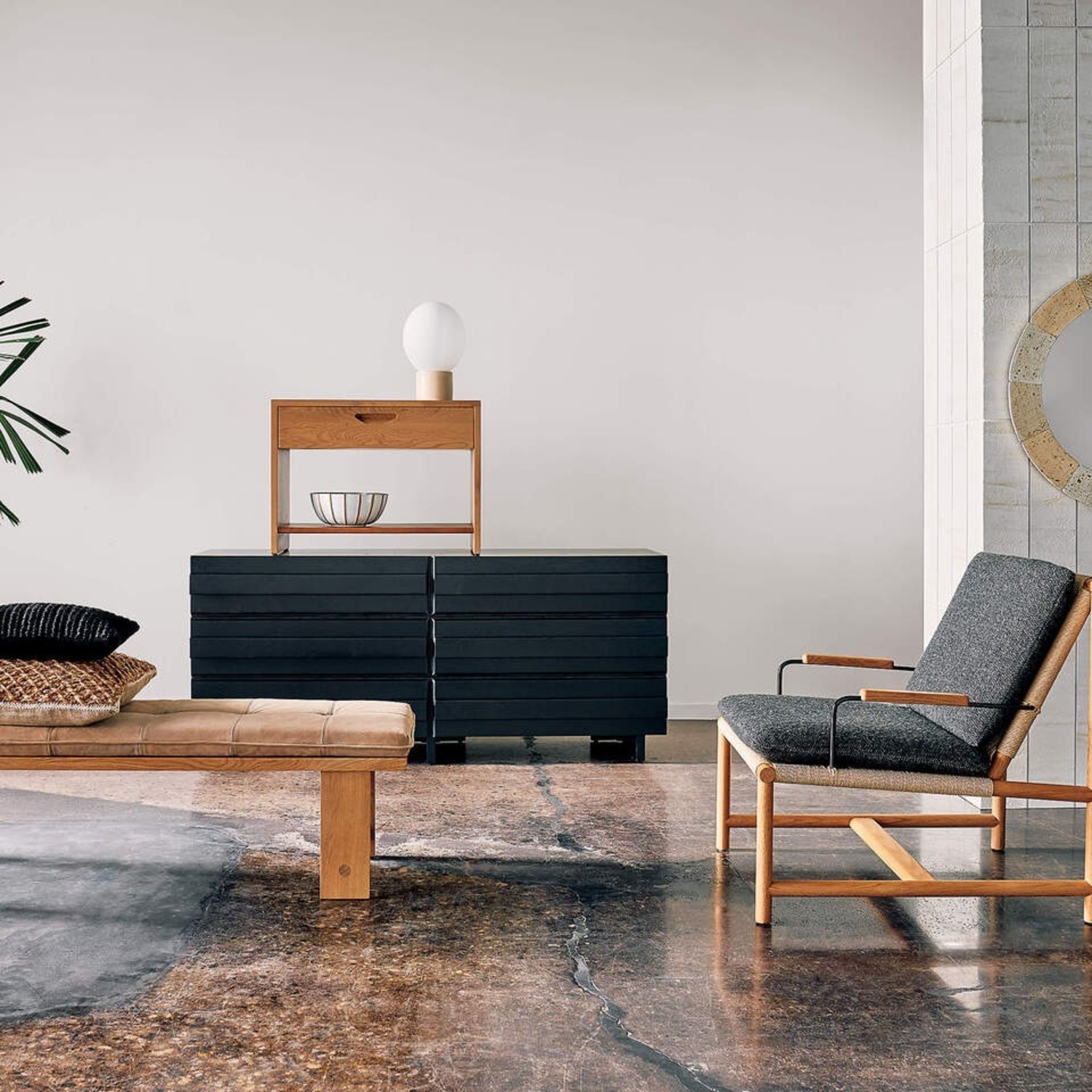 CB2 Monte Black Jute Pillow - image-4