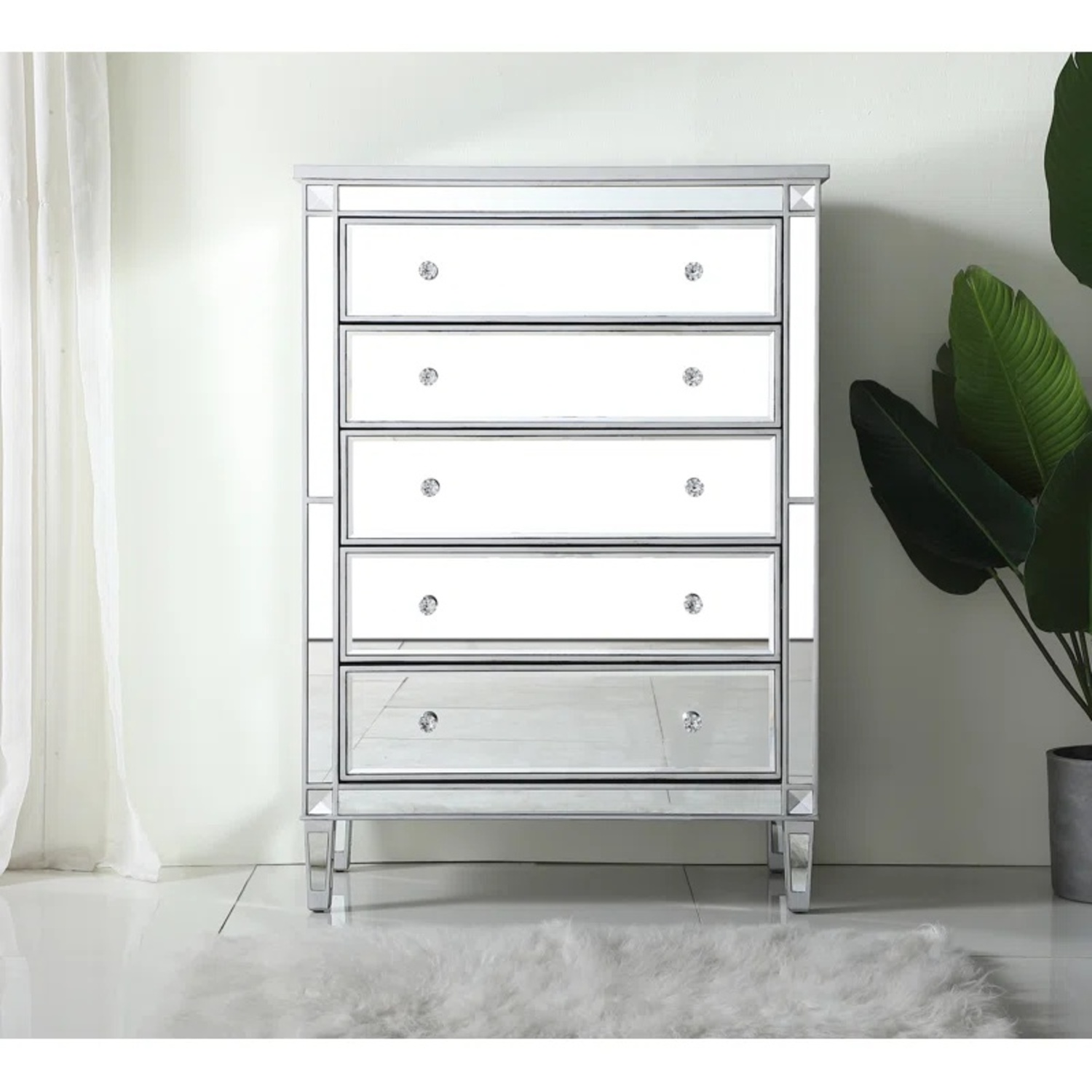 Mirrored 5 Drawer Chest - image-4