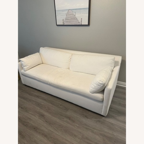 Used West Elm White Sleeper Sofa and Large Ottoman for sale on AptDeco