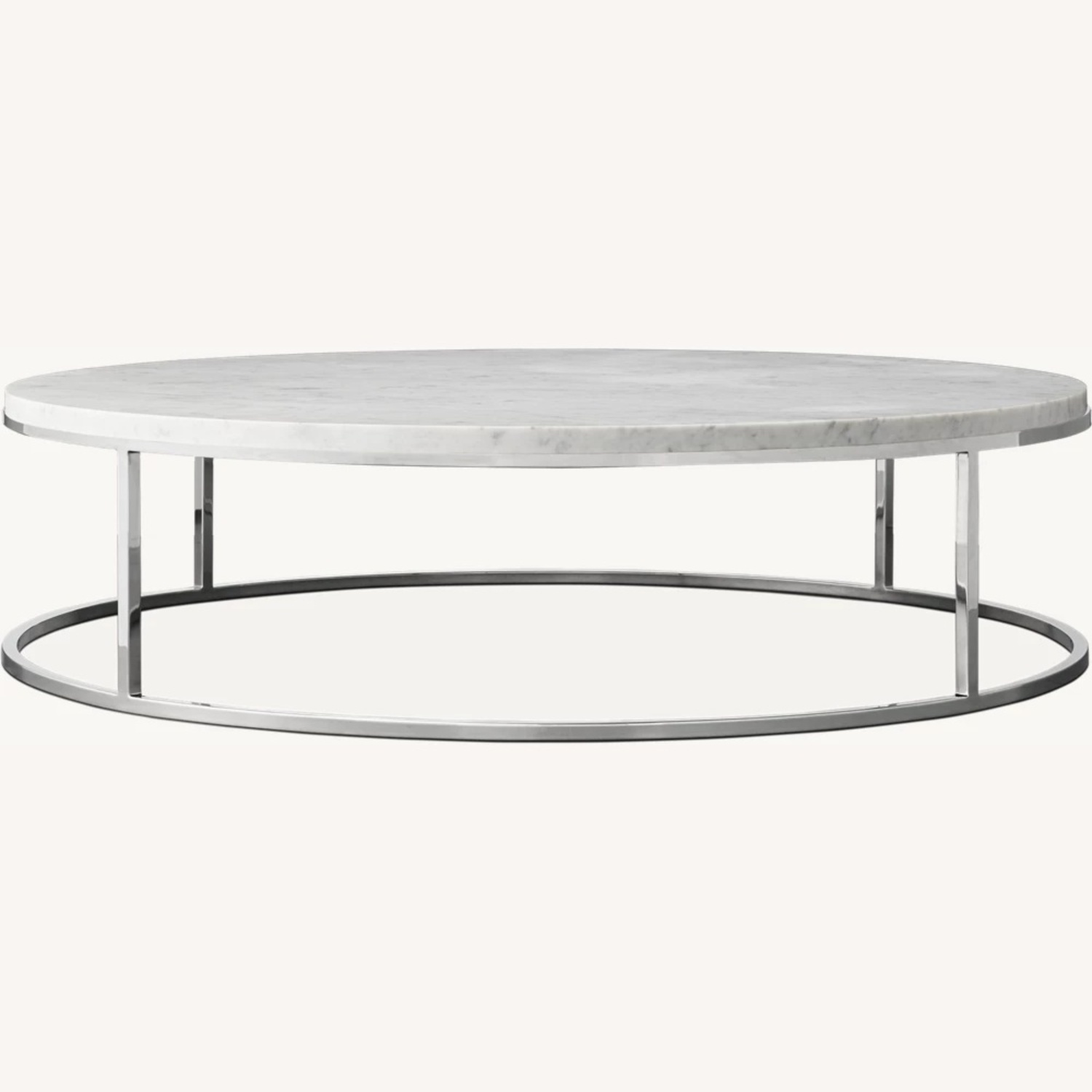 Restoration Hardware Nicholas Round Italian Marble Coffee Table - image-0