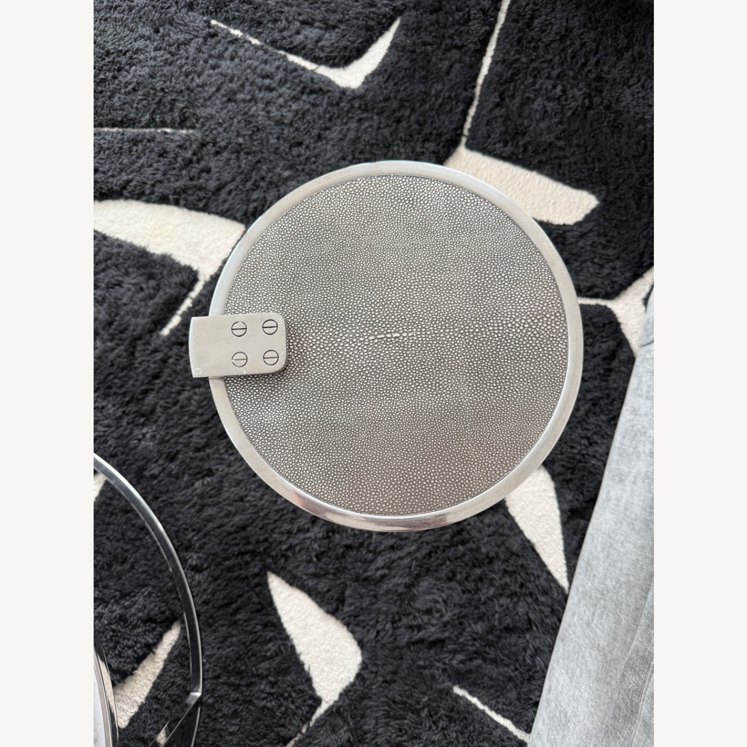 Restoration Hardware Franz Shagreen Round Drink Table - image-3