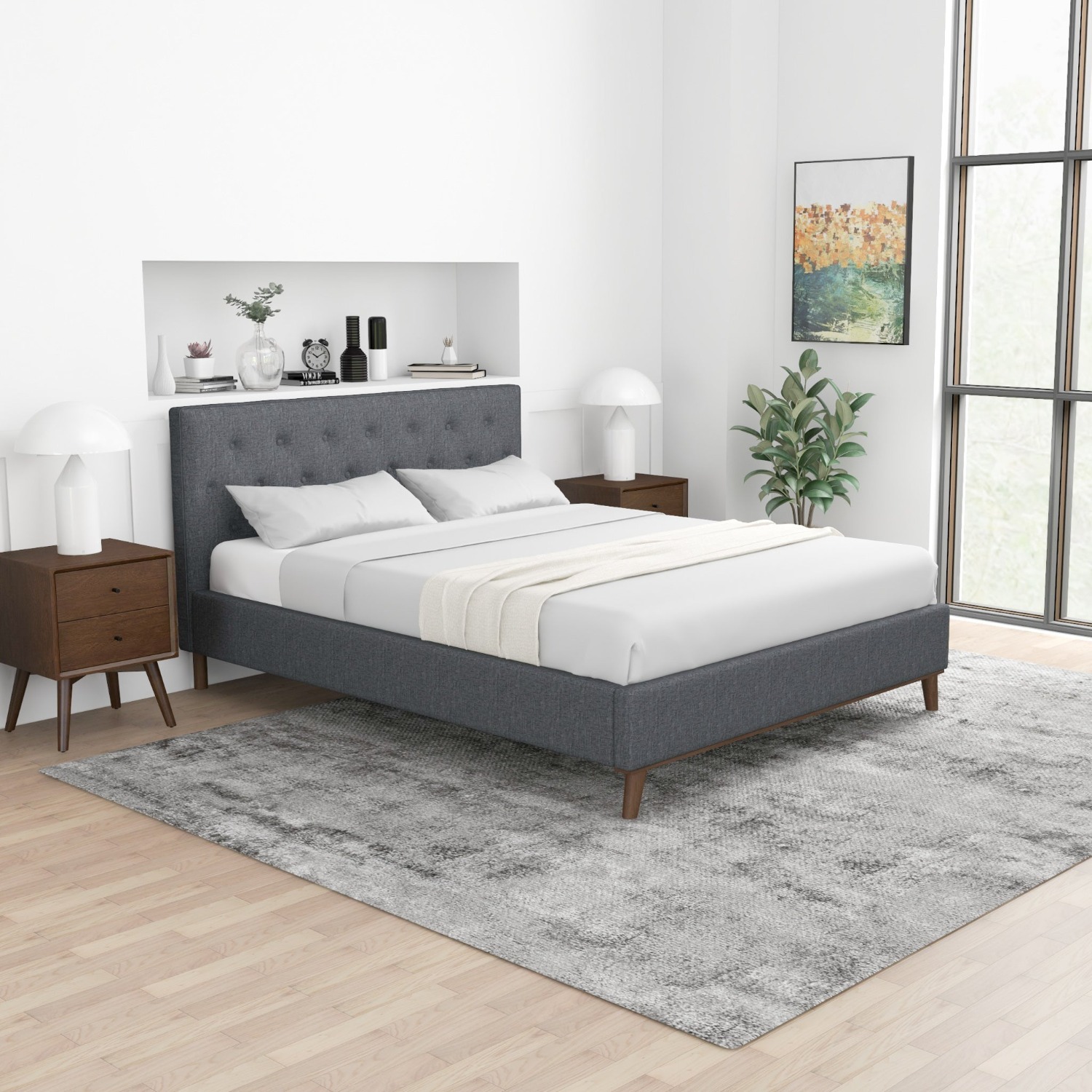 Midinmod Ashton Queen Dark Gray Bed - image-4